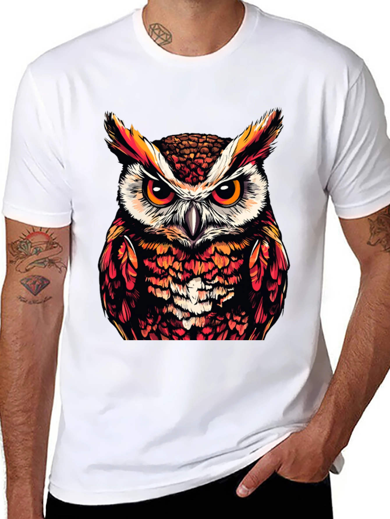 Owl Graphic Tee - Stylish Black T-Shirt