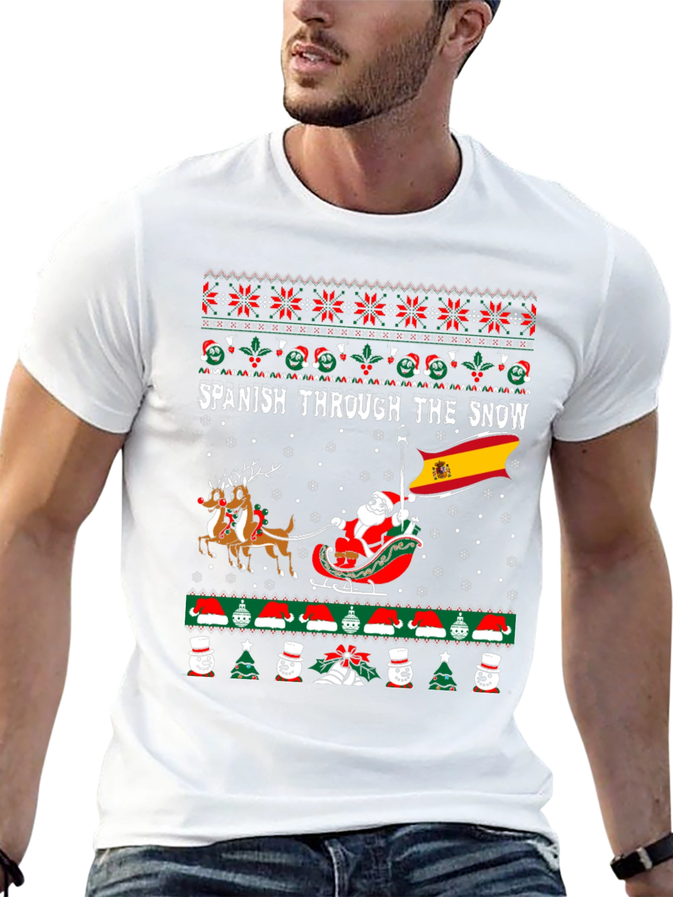 Spanish Through the Snow Ugly Christmas T-Shirt