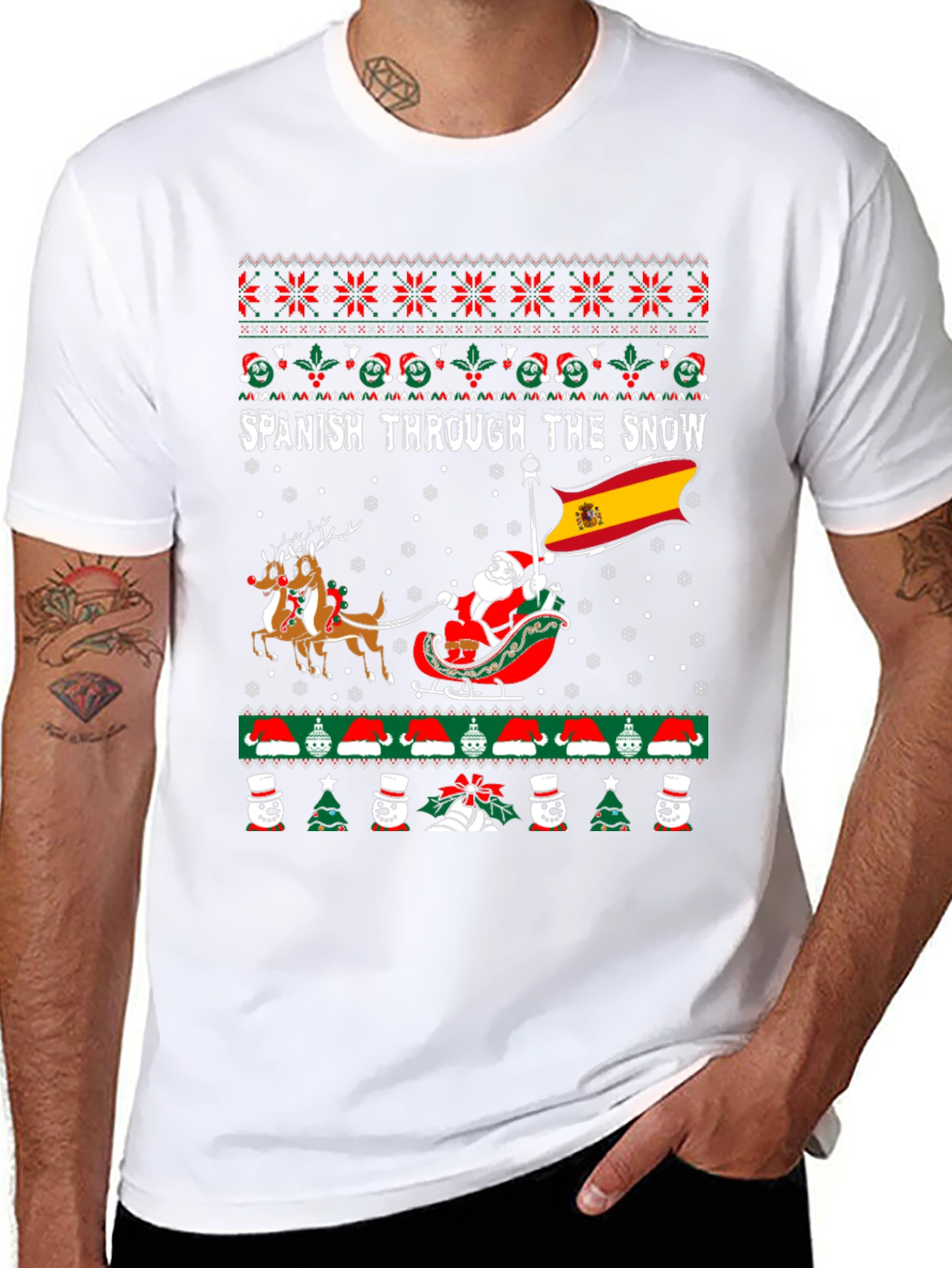 Spanish Through the Snow Ugly Christmas T-Shirt