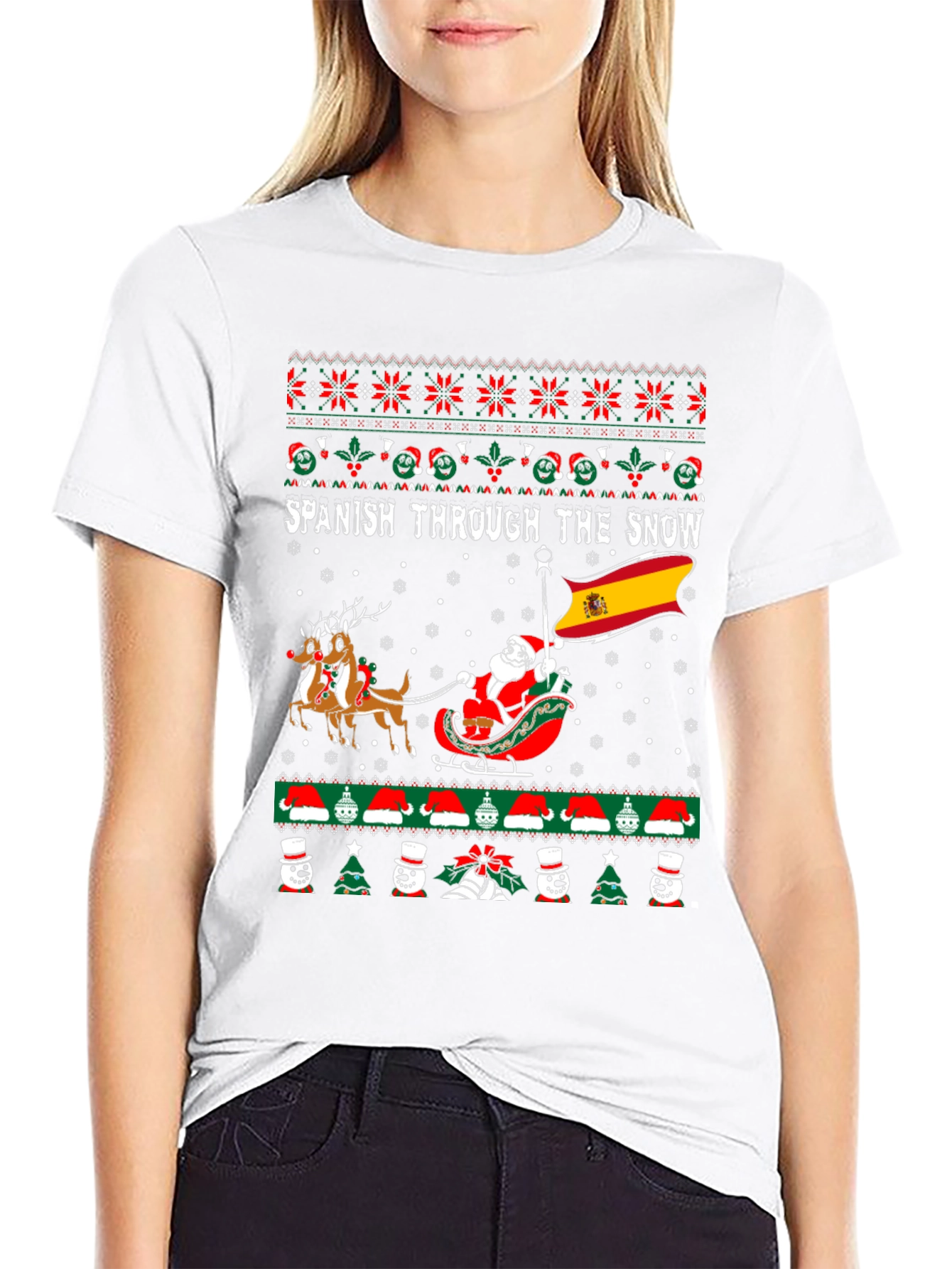 Spanish Through the Snow Ugly Christmas T-Shirt