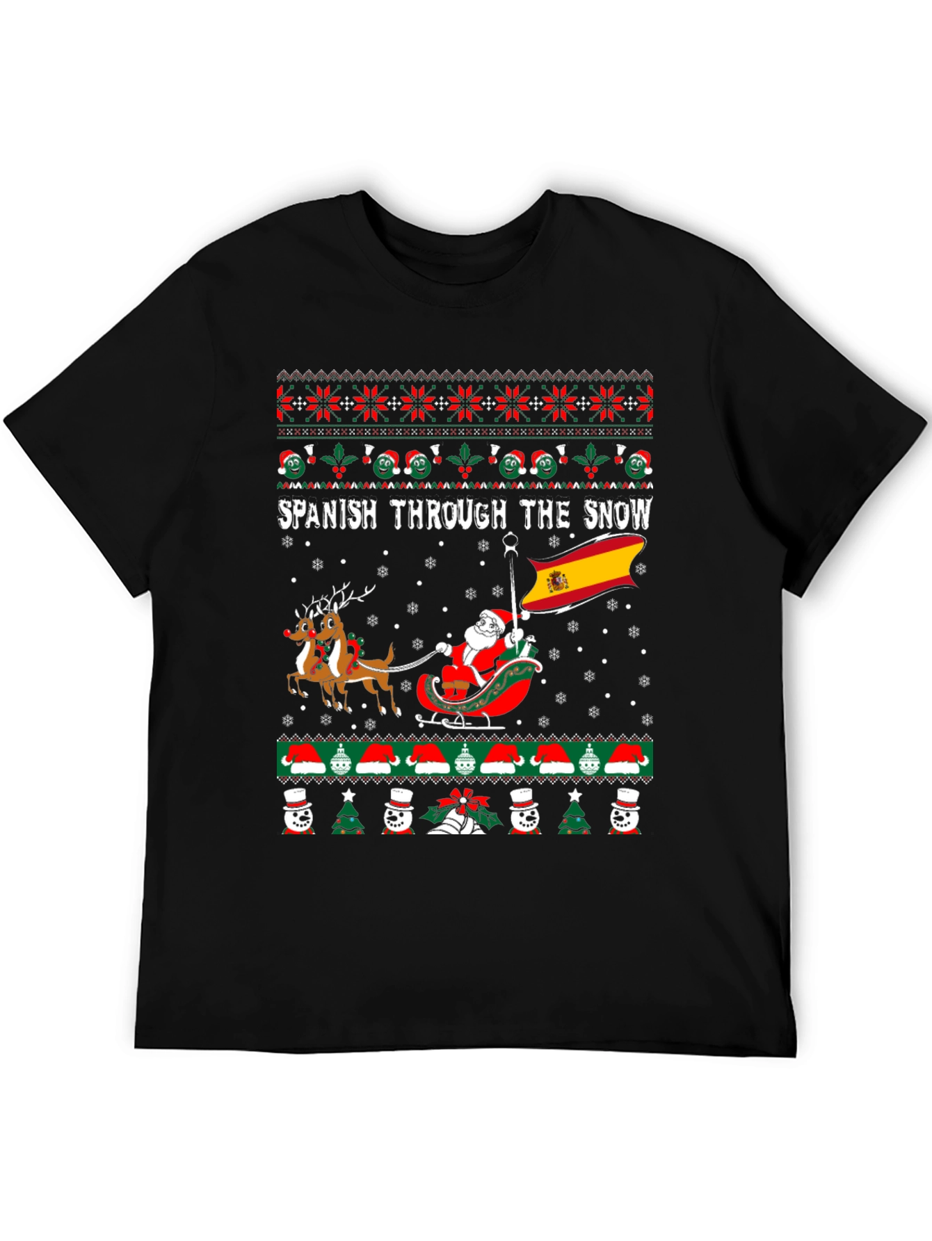 Spanish Through the Snow Ugly Christmas T-Shirt