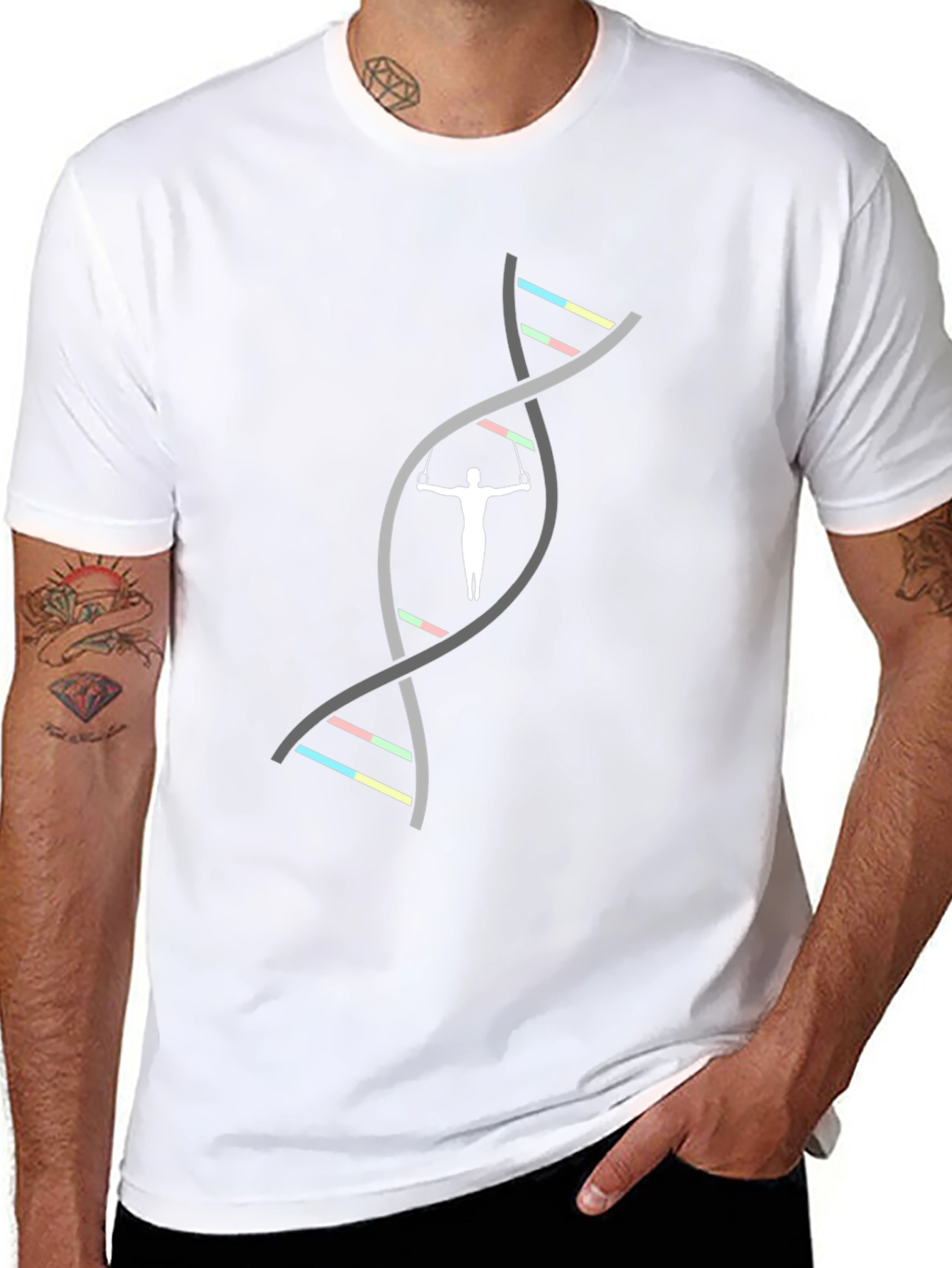 Gymnastics DNA Black T-Shirt - Athletic Genetic Design