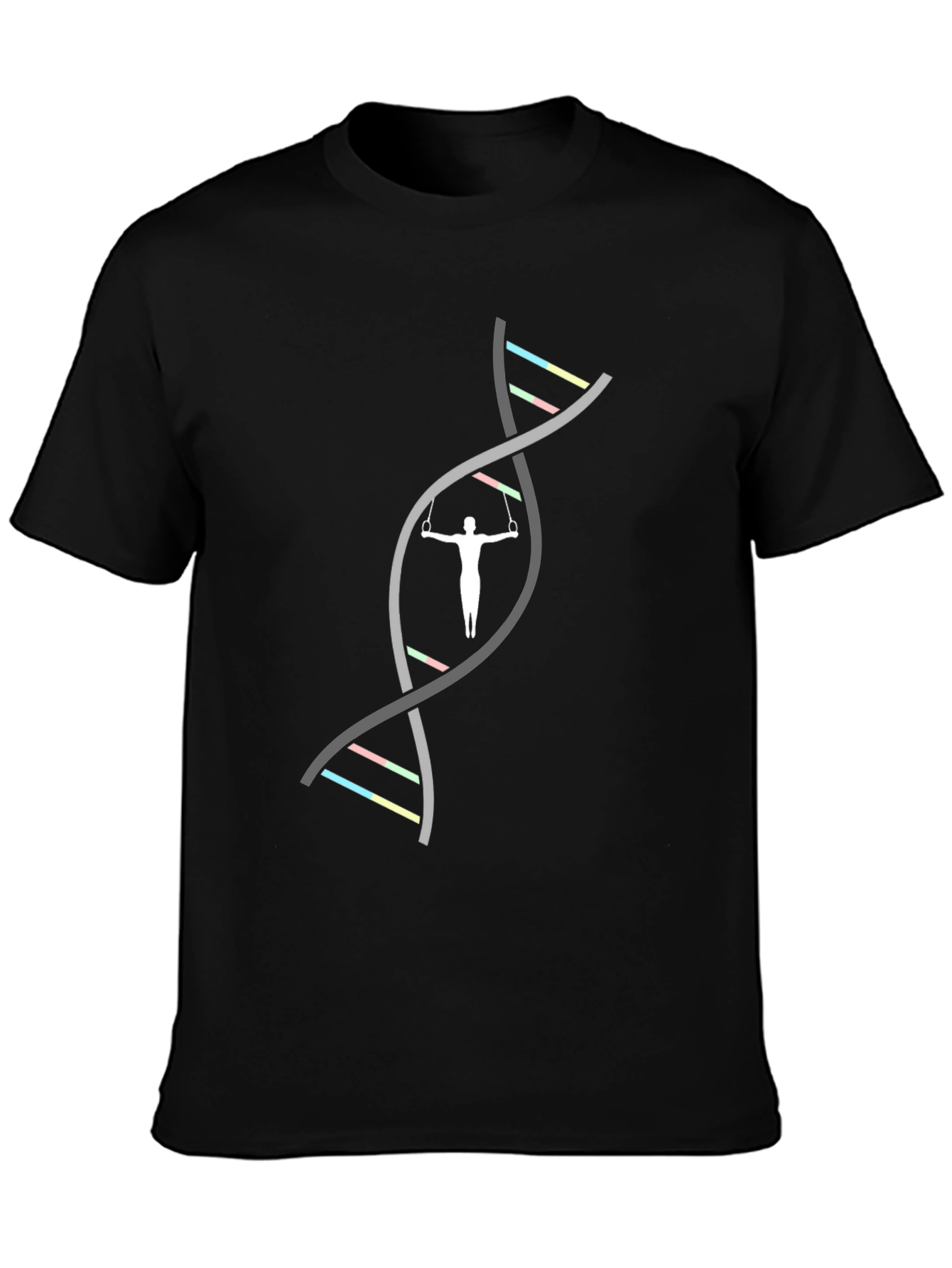 Gymnastics DNA Black T-Shirt - Athletic Genetic Design