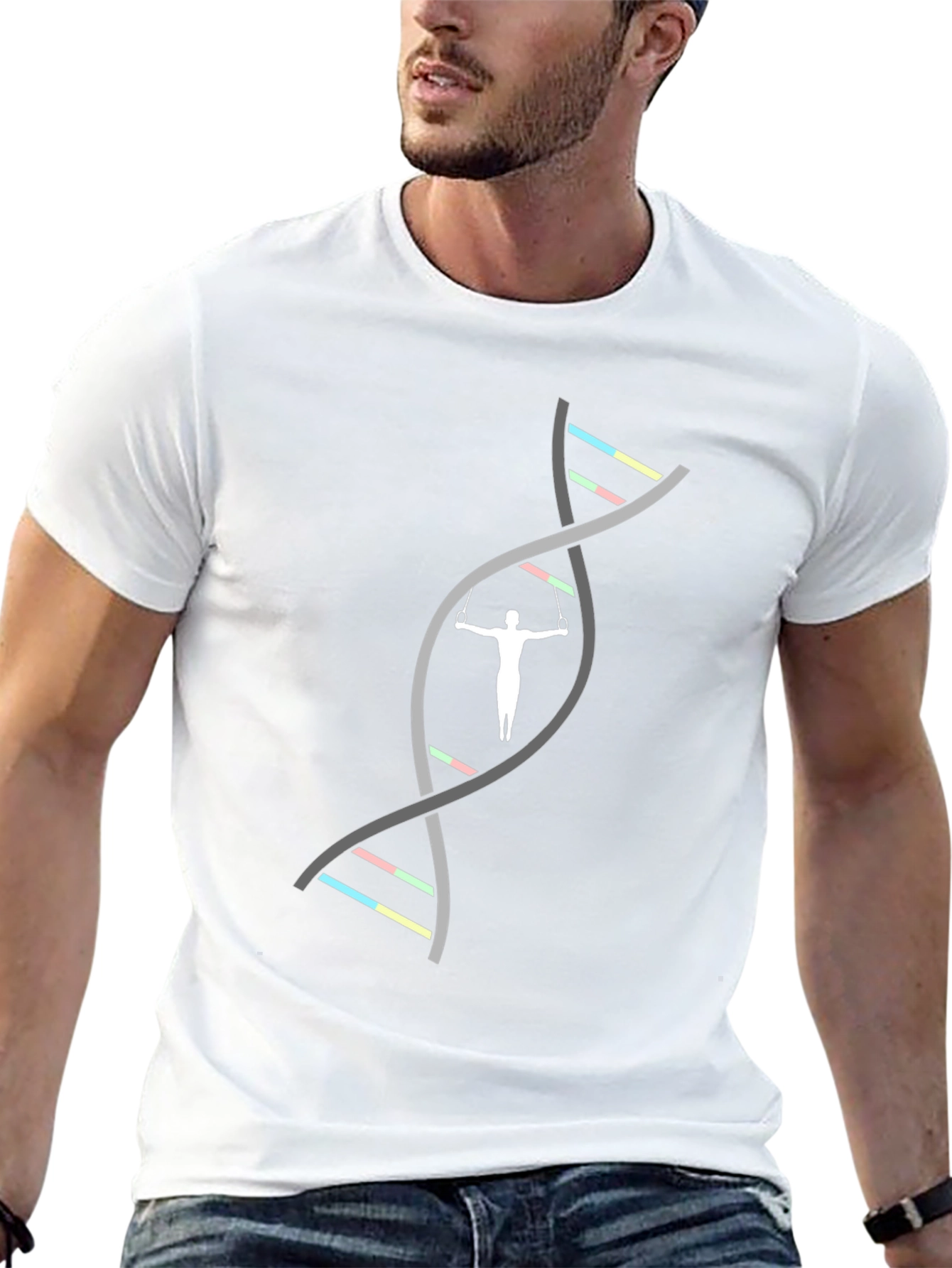 Gymnastics DNA Black T-Shirt - Athletic Genetic Design