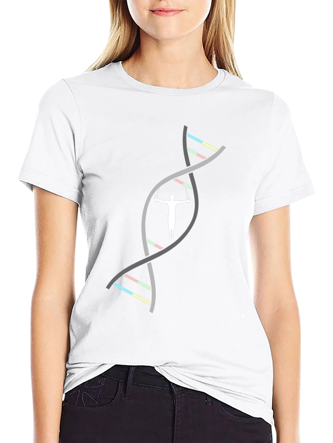 Gymnastics DNA Black T-Shirt - Athletic Genetic Design