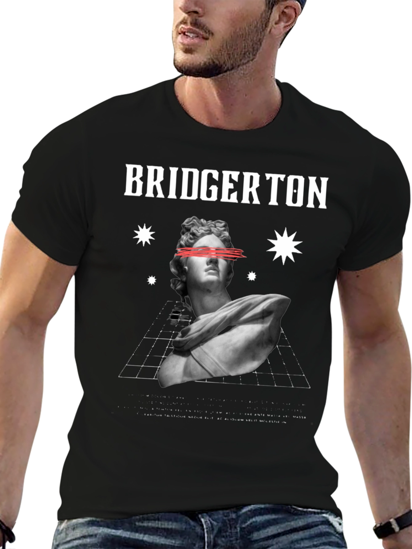 Bridgerton Statue Graphic Tee - Black