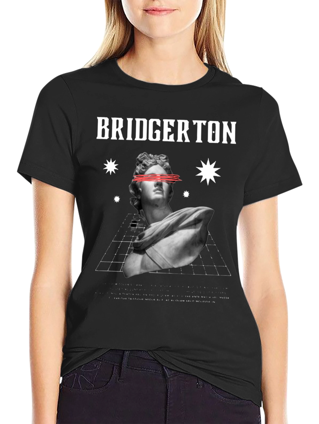 Bridgerton Statue Graphic Tee - Black