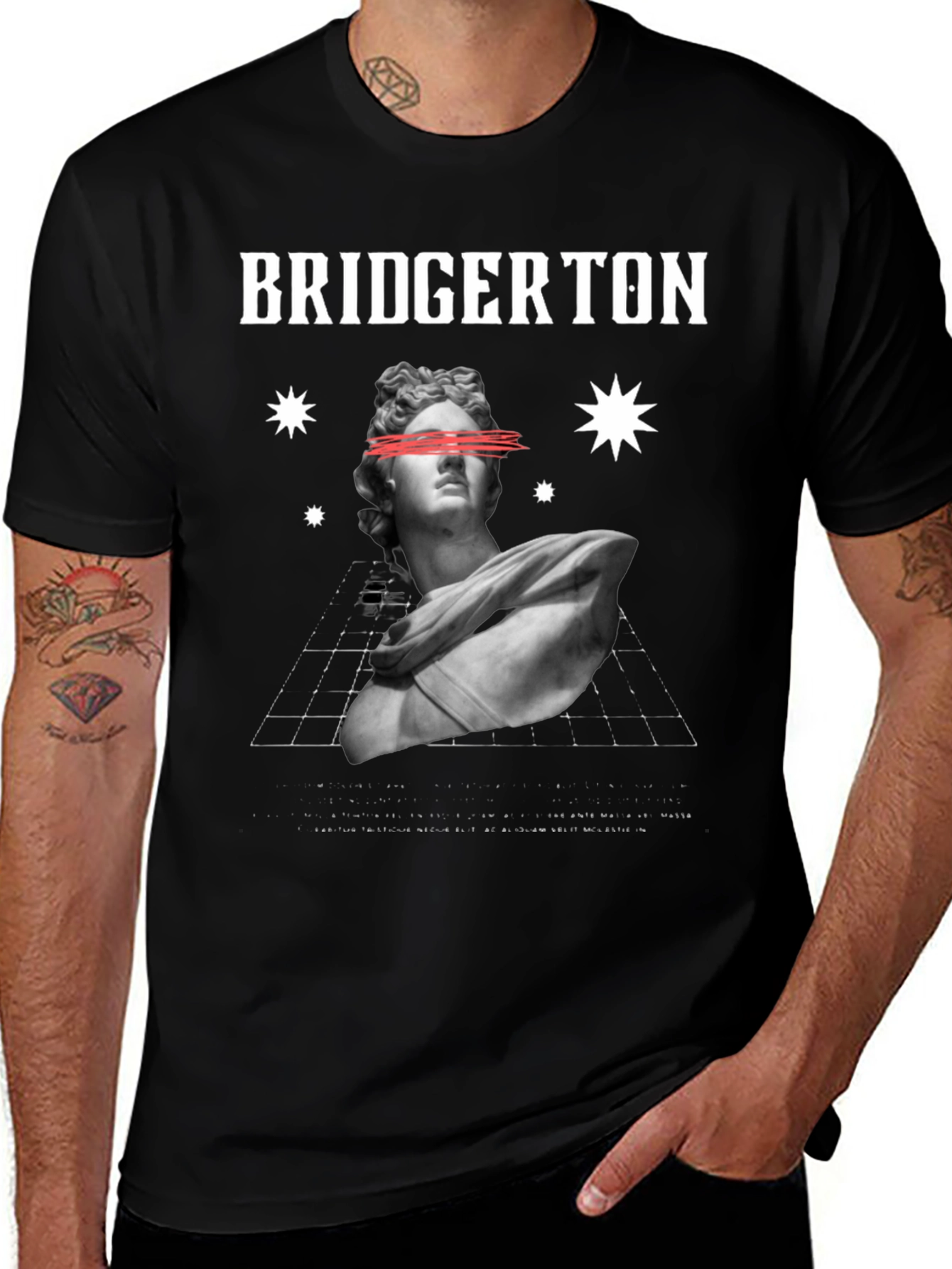 Bridgerton Statue Graphic Tee - Black
