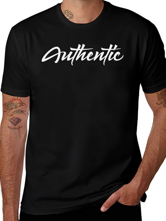Authentic Graphic Tee - Stylish Black Cotton T-Shirt
