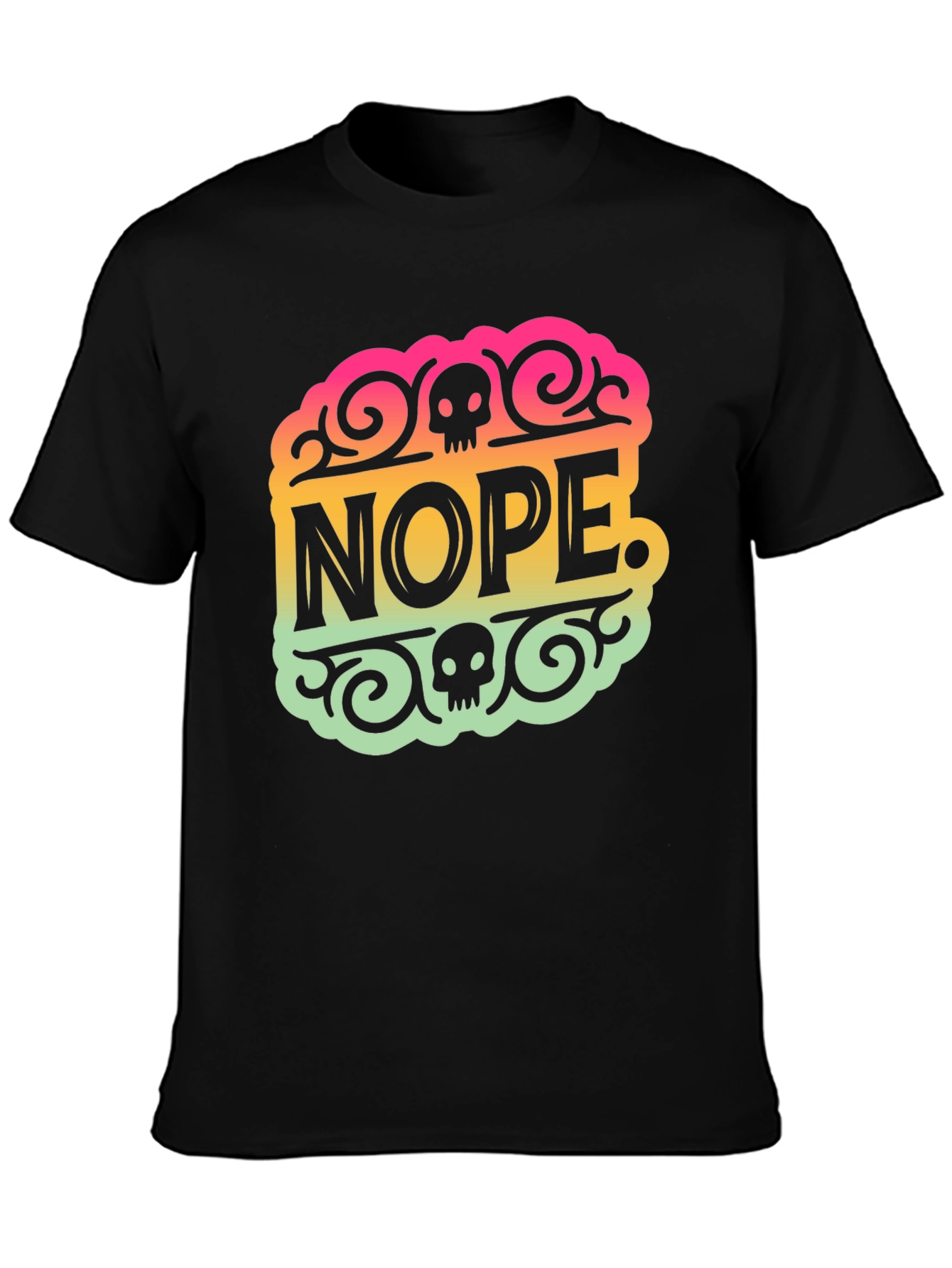 Nope Skull Graphic Tee - Trendy Statement Shirt