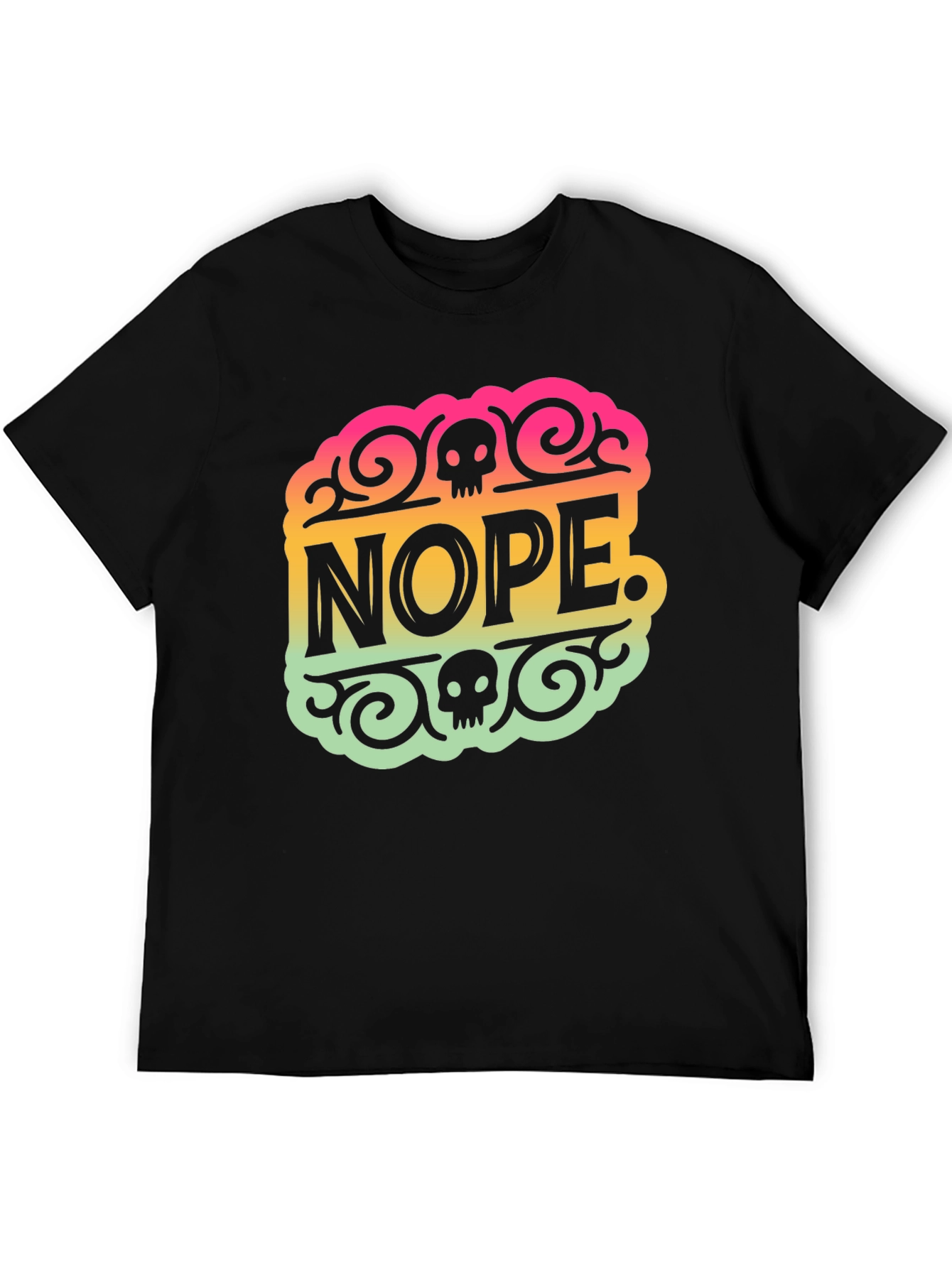 Nope Skull Graphic Tee - Trendy Statement Shirt