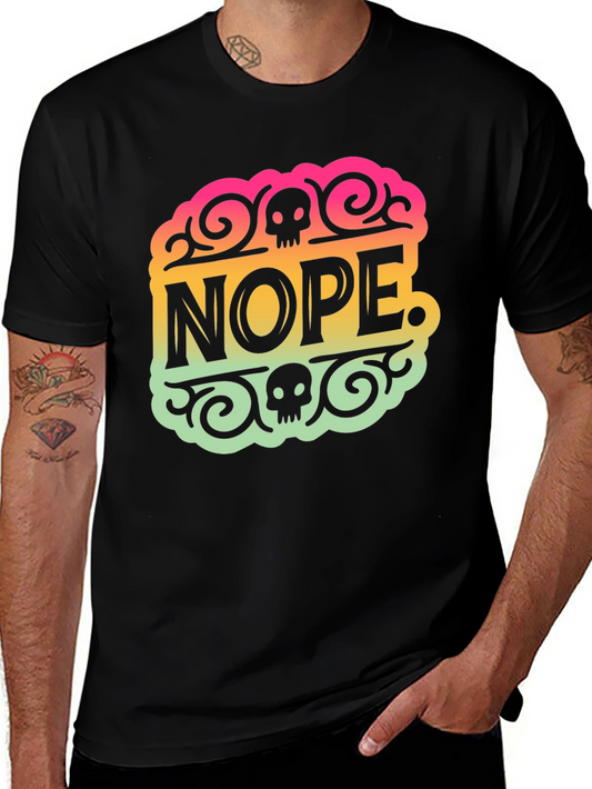 Nope Skull Graphic Tee - Trendy Statement Shirt