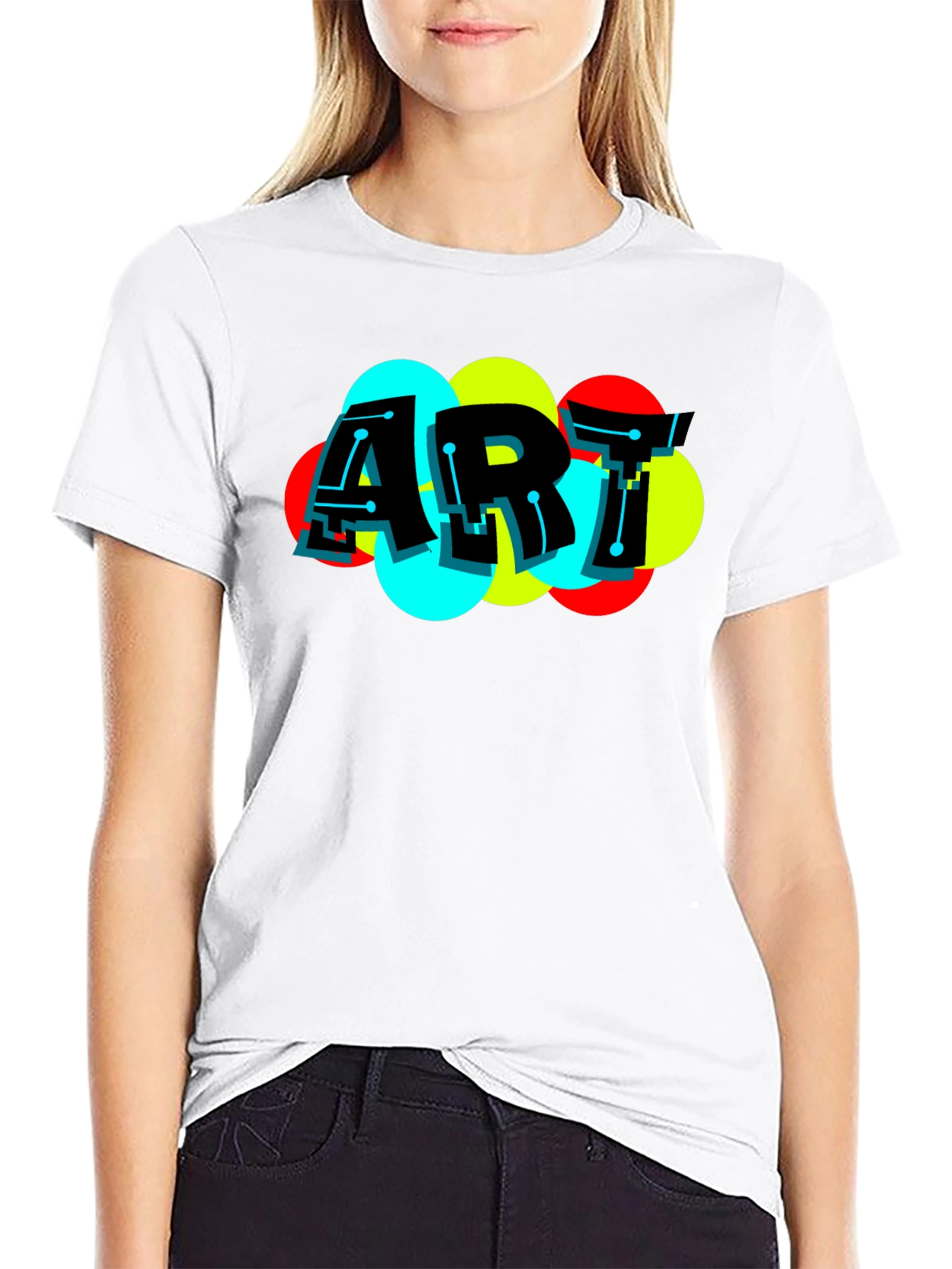 Modern Art Graphic Black T-Shirt