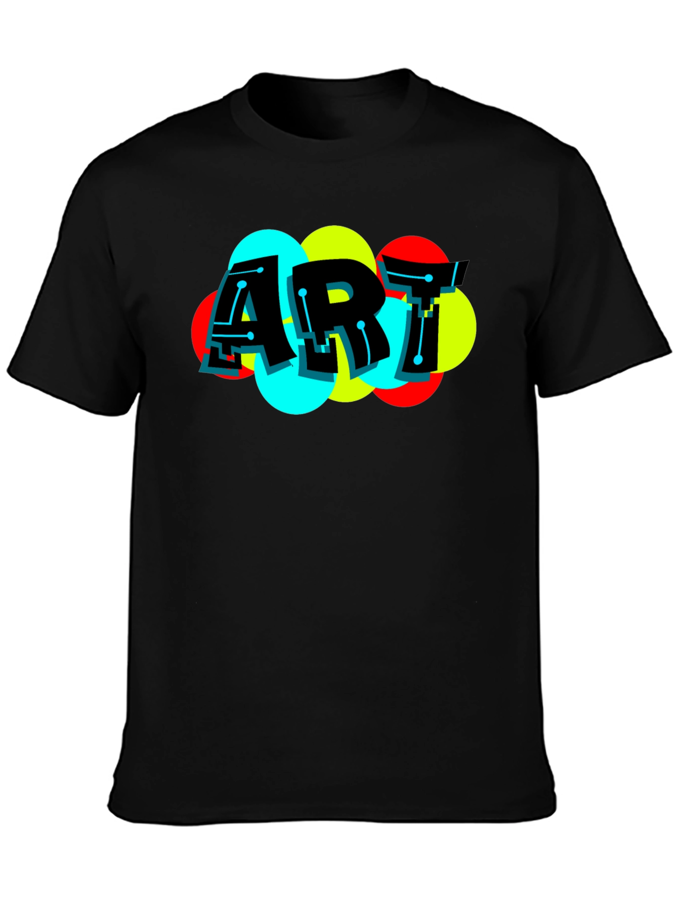 Modern Art Graphic Black T-Shirt