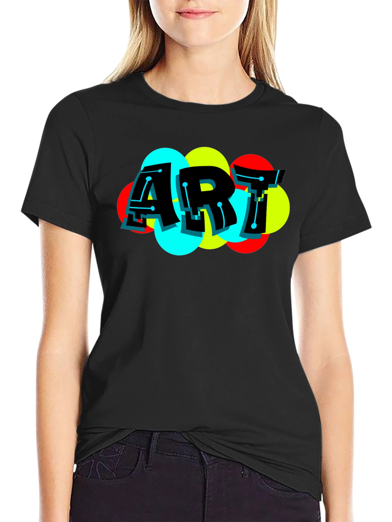Modern Art Graphic Black T-Shirt