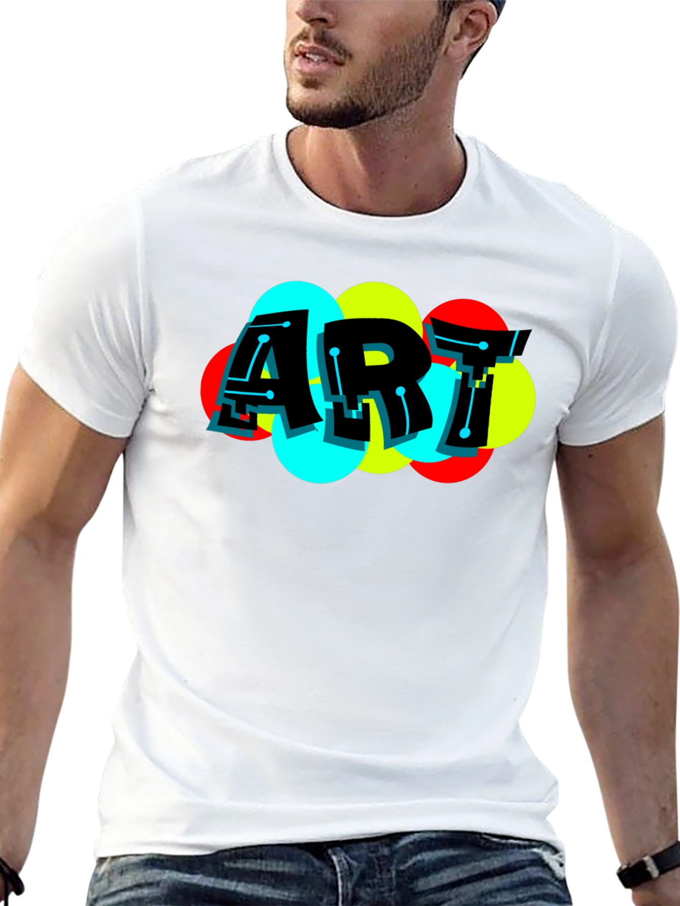 Modern Art Graphic Black T-Shirt