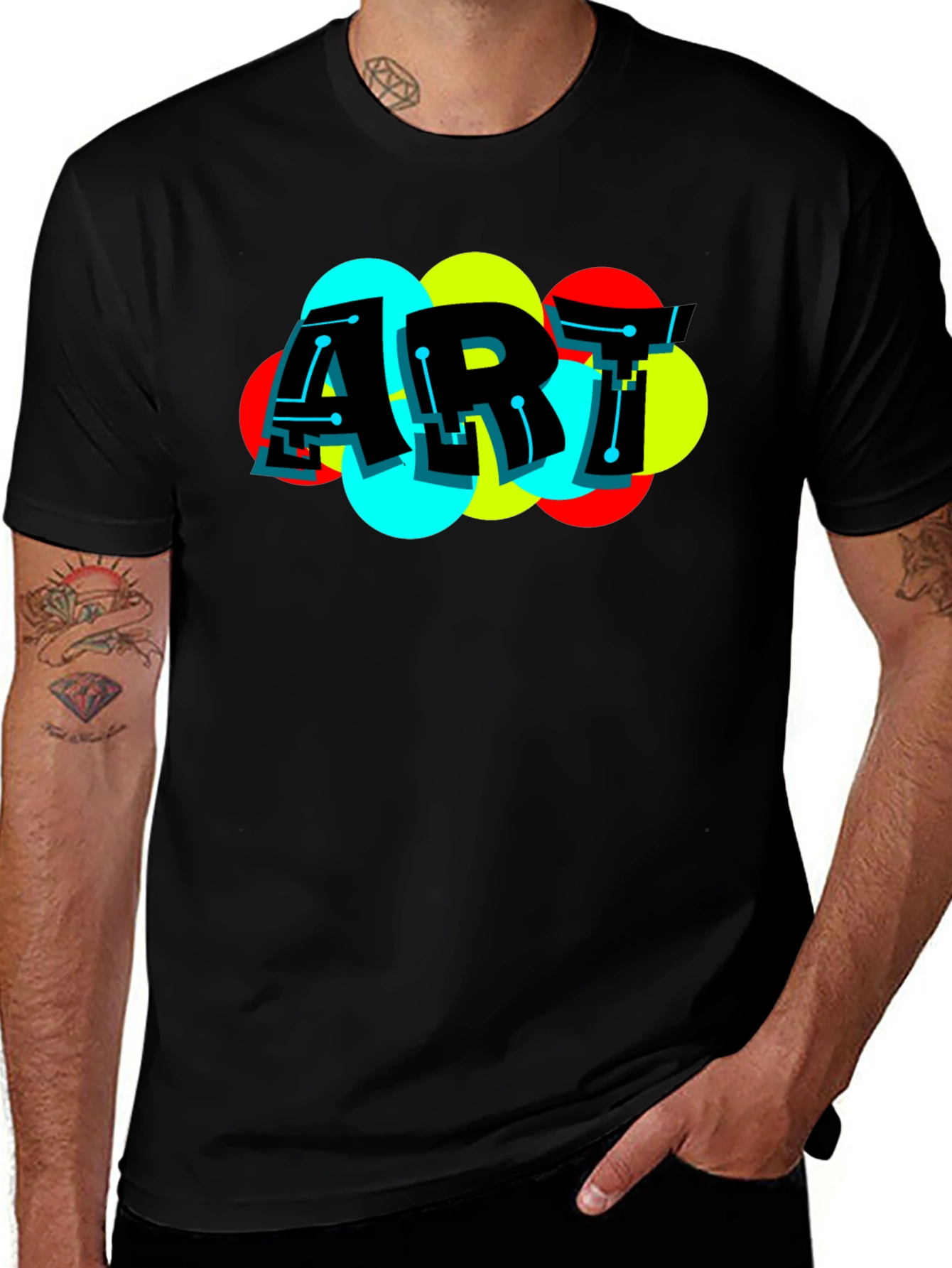 Modern Art Graphic Black T-Shirt