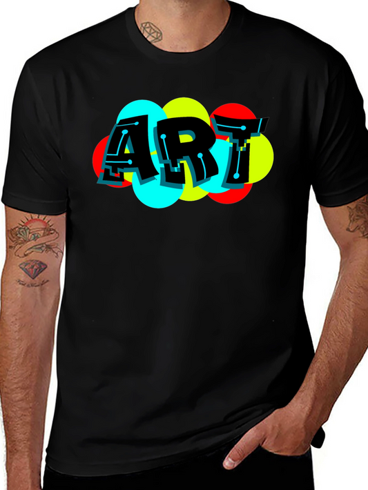 Modern Art Graphic Black T-Shirt
