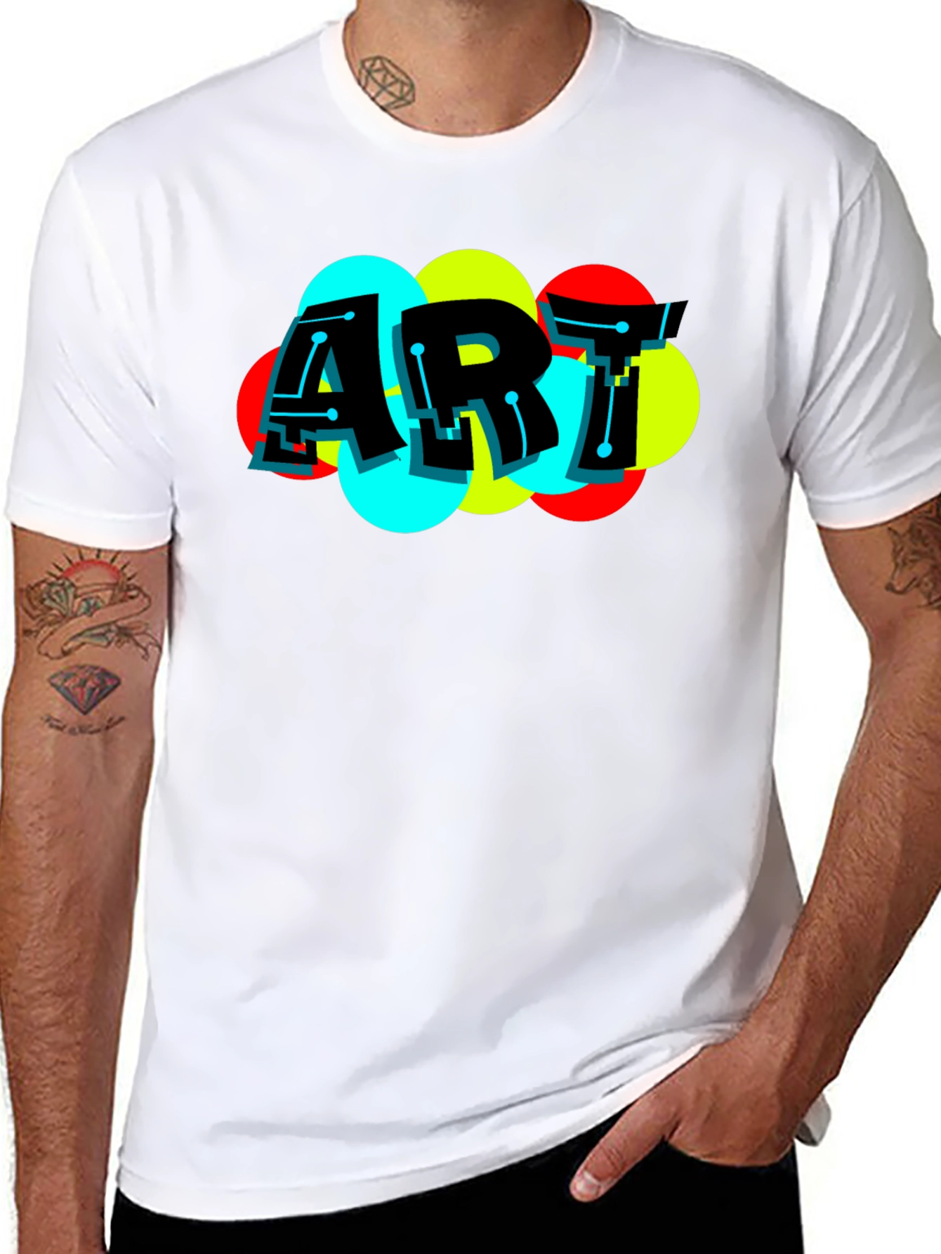 Modern Art Graphic Black T-Shirt