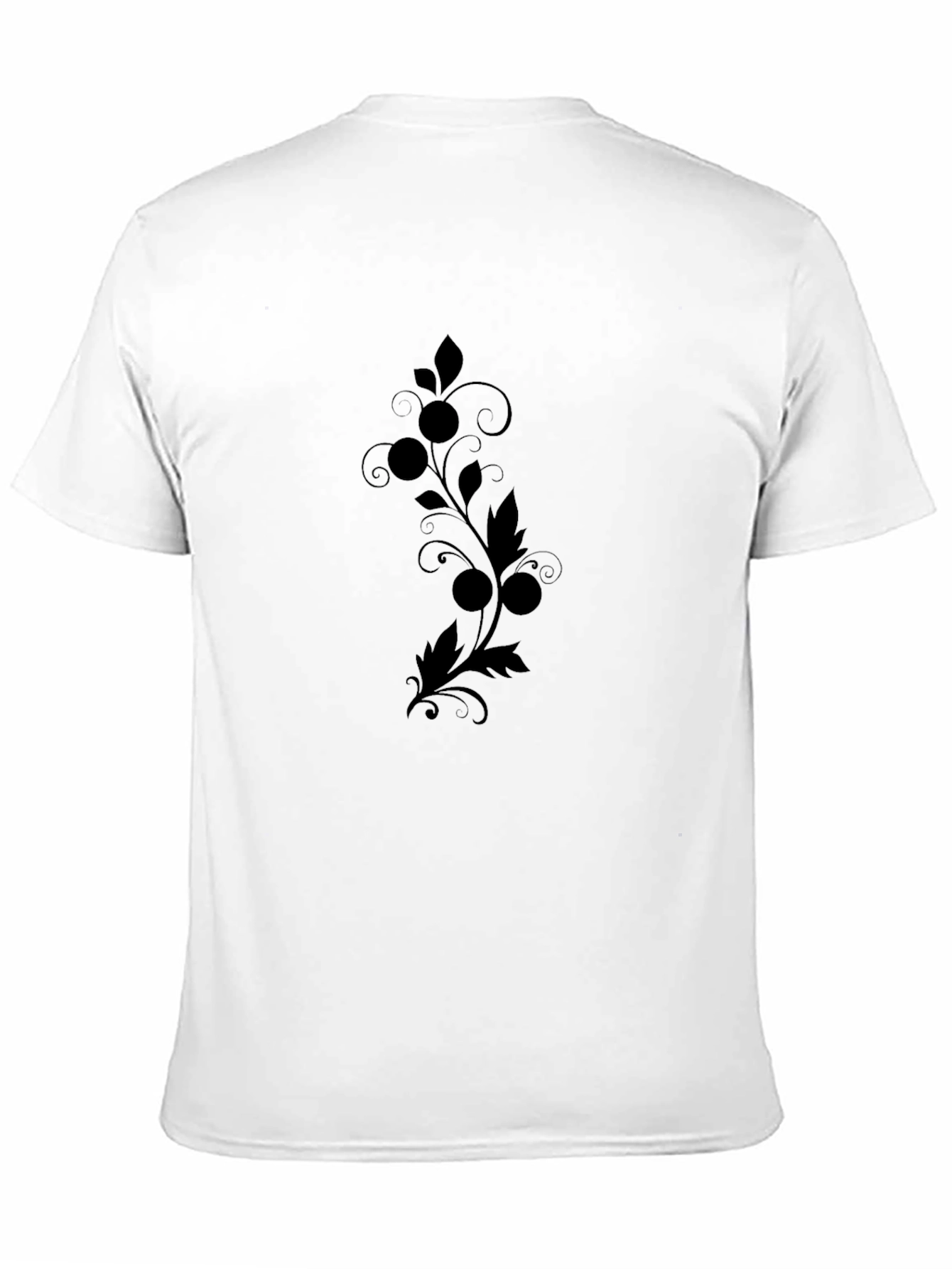 Black Graphic Print Tee - Nature Inspired Design