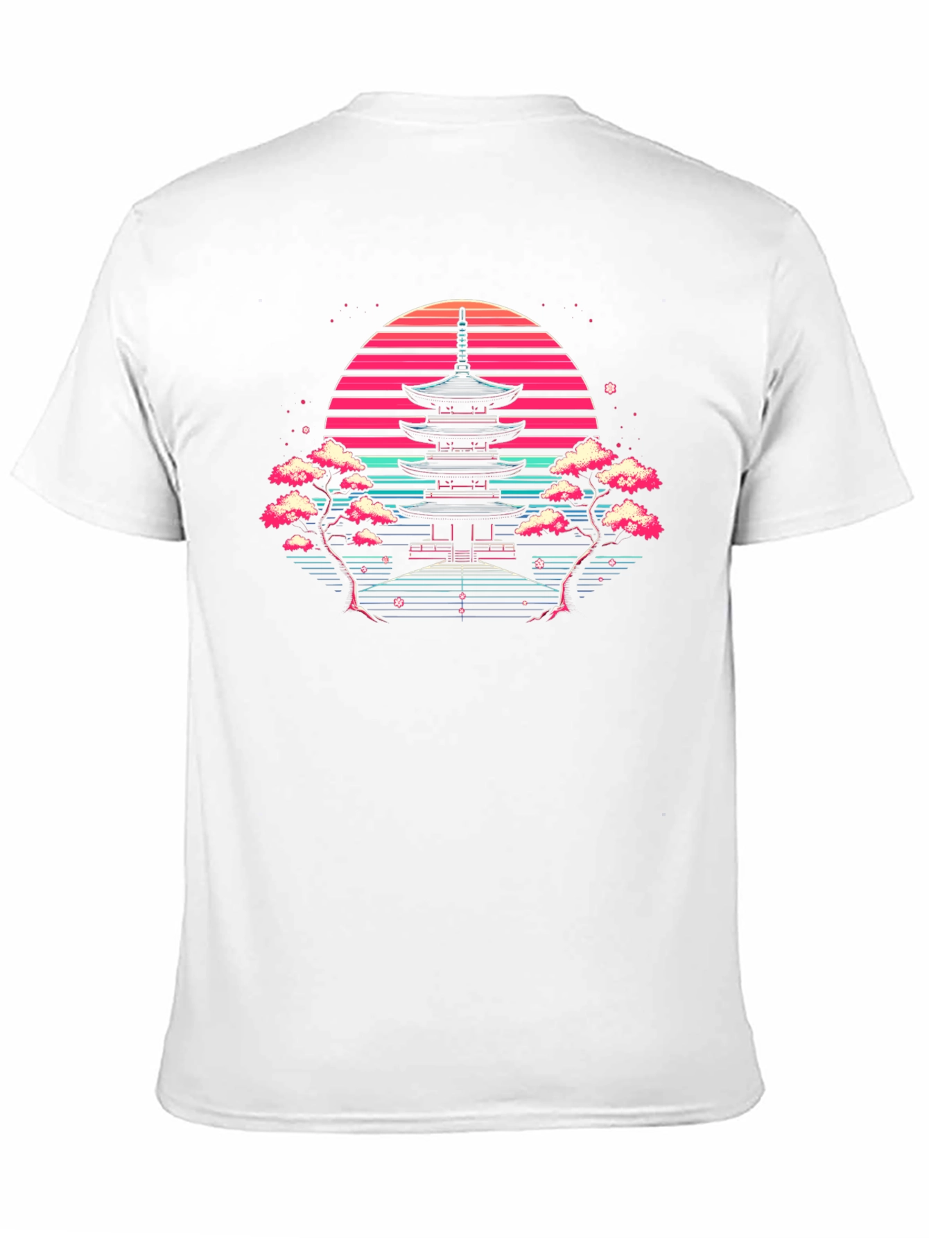 Retro Japanese Temple Sunset T-Shirt