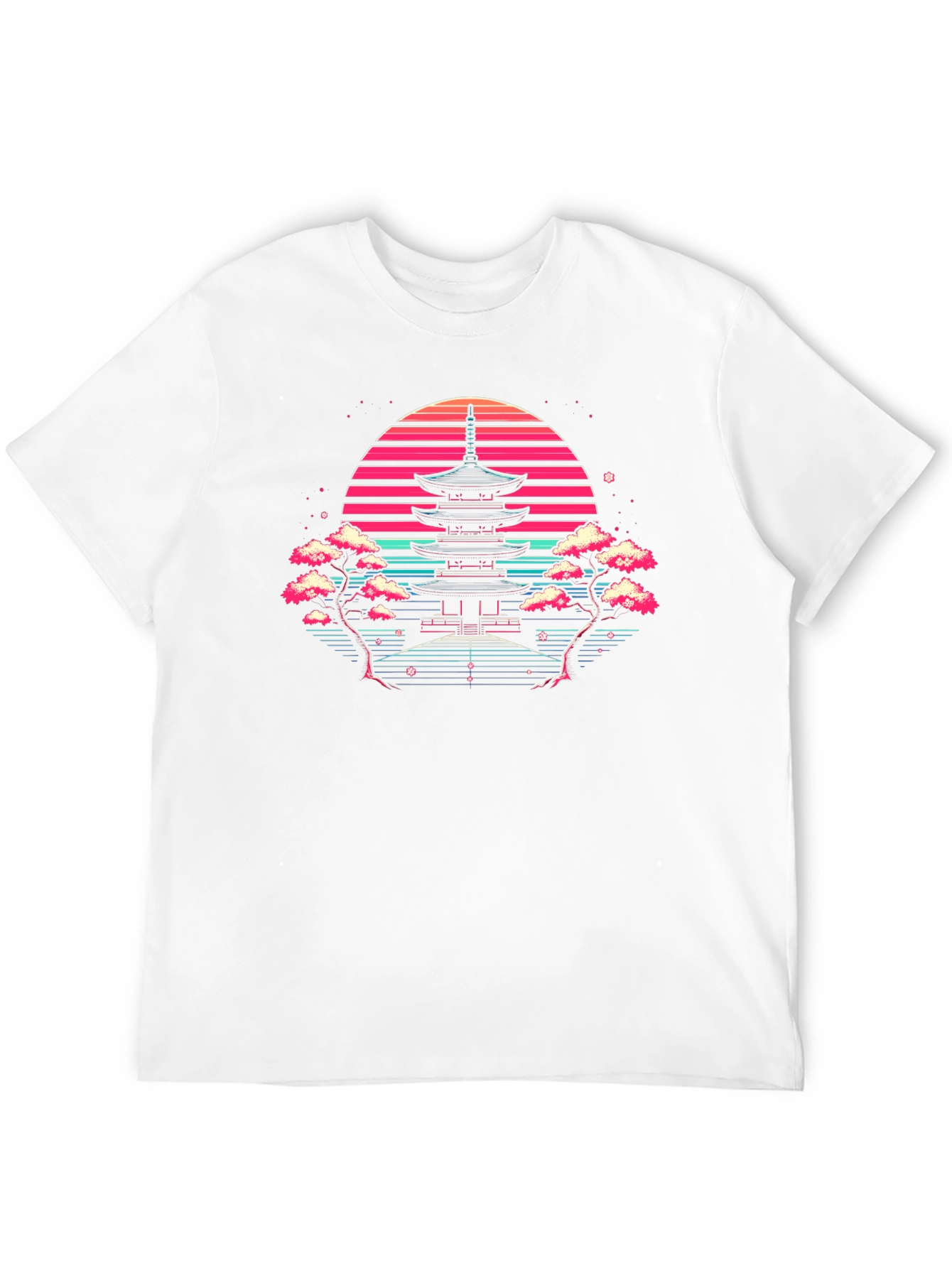 Retro Japanese Temple Sunset T-Shirt