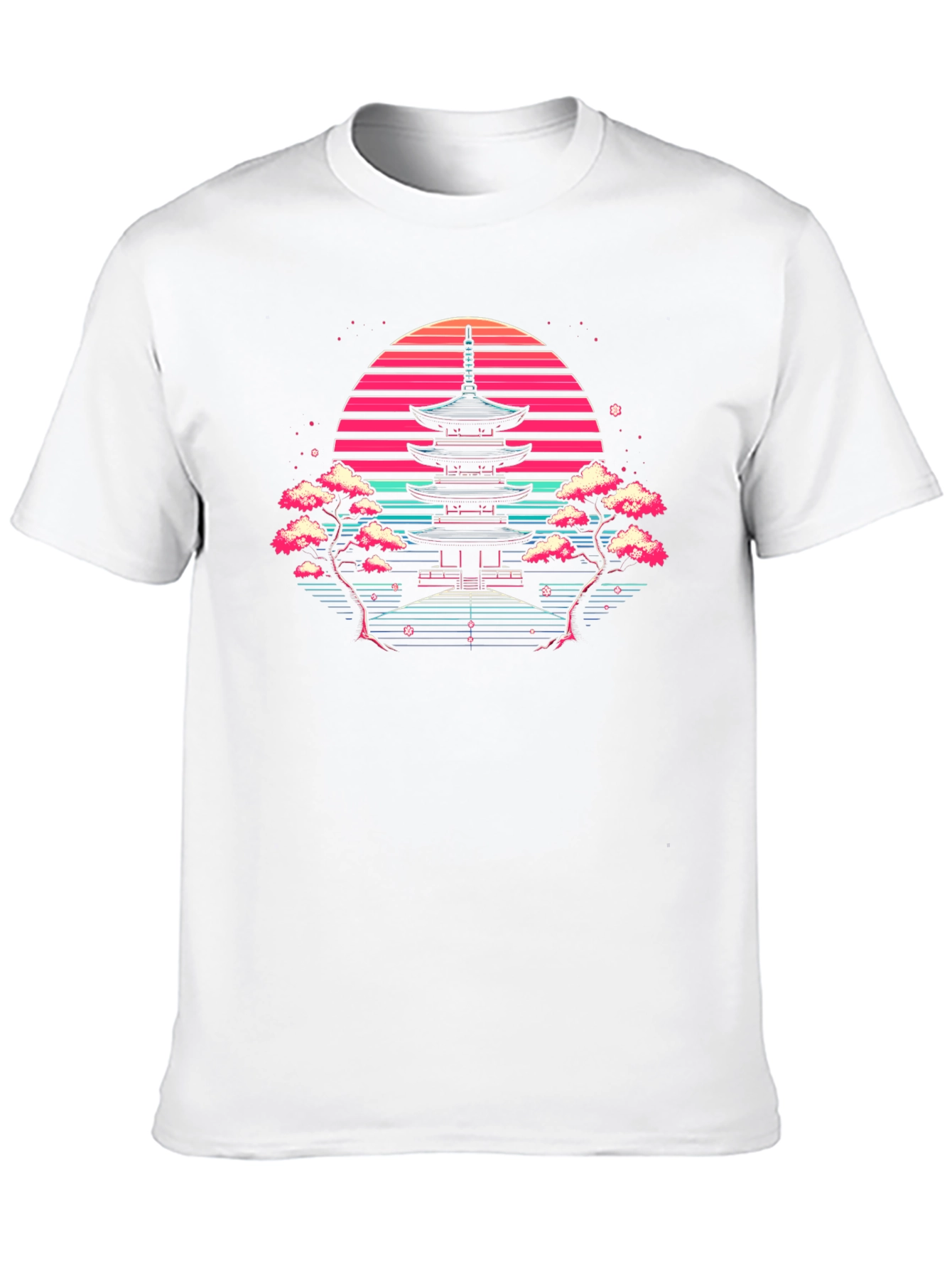 Retro Japanese Temple Sunset T-Shirt