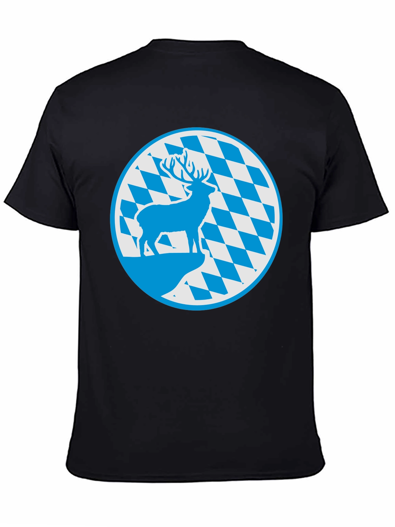 Bavarian Deer T-Shirt - Black Cotton Graphic Tee