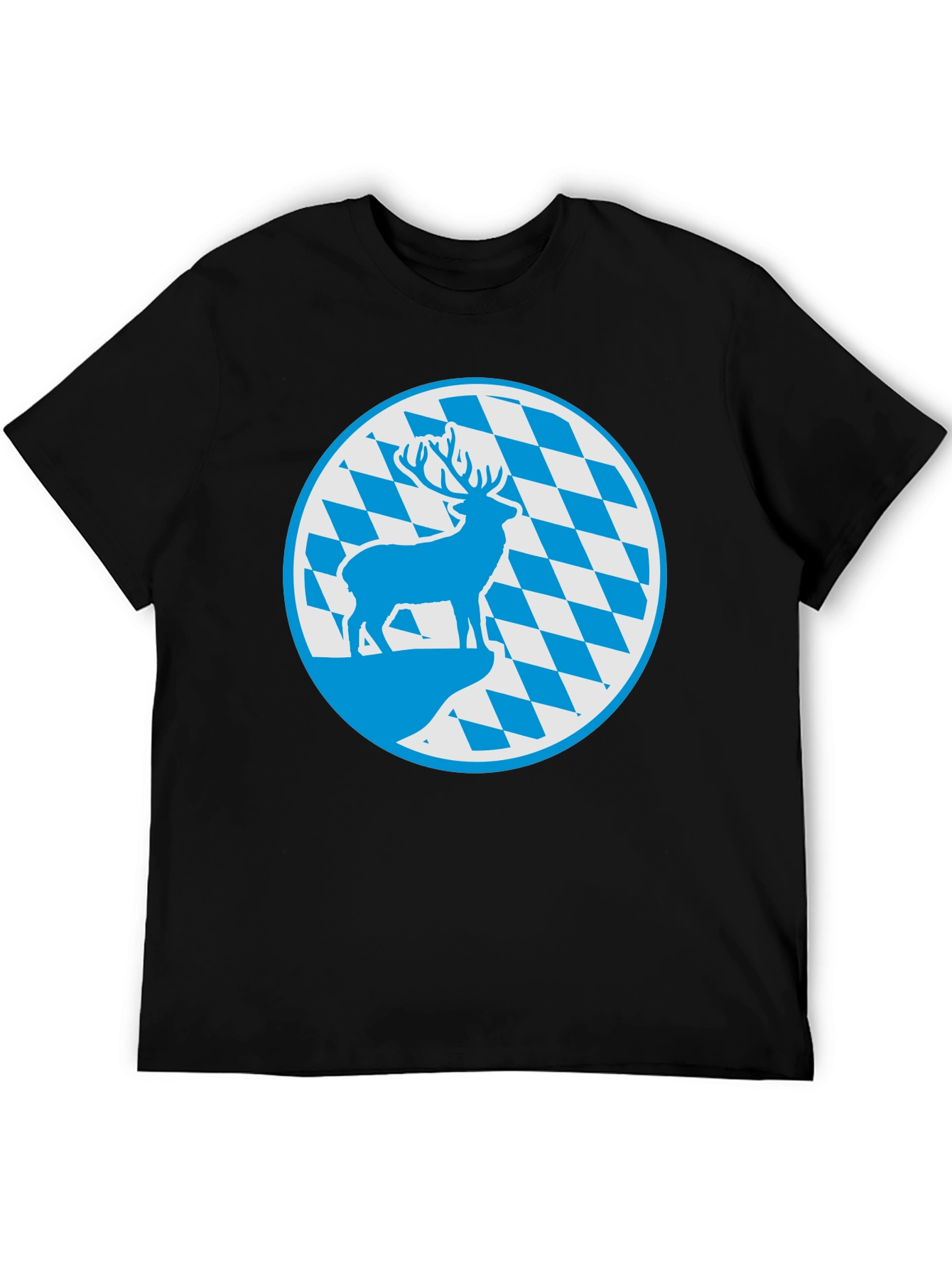 Bavarian Deer T-Shirt - Black Cotton Graphic Tee