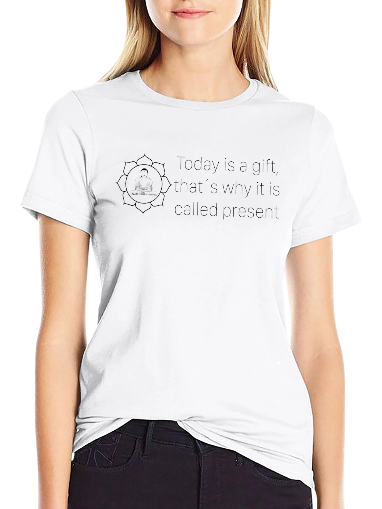 Inspirational Present Graphic T-Shirt - Black