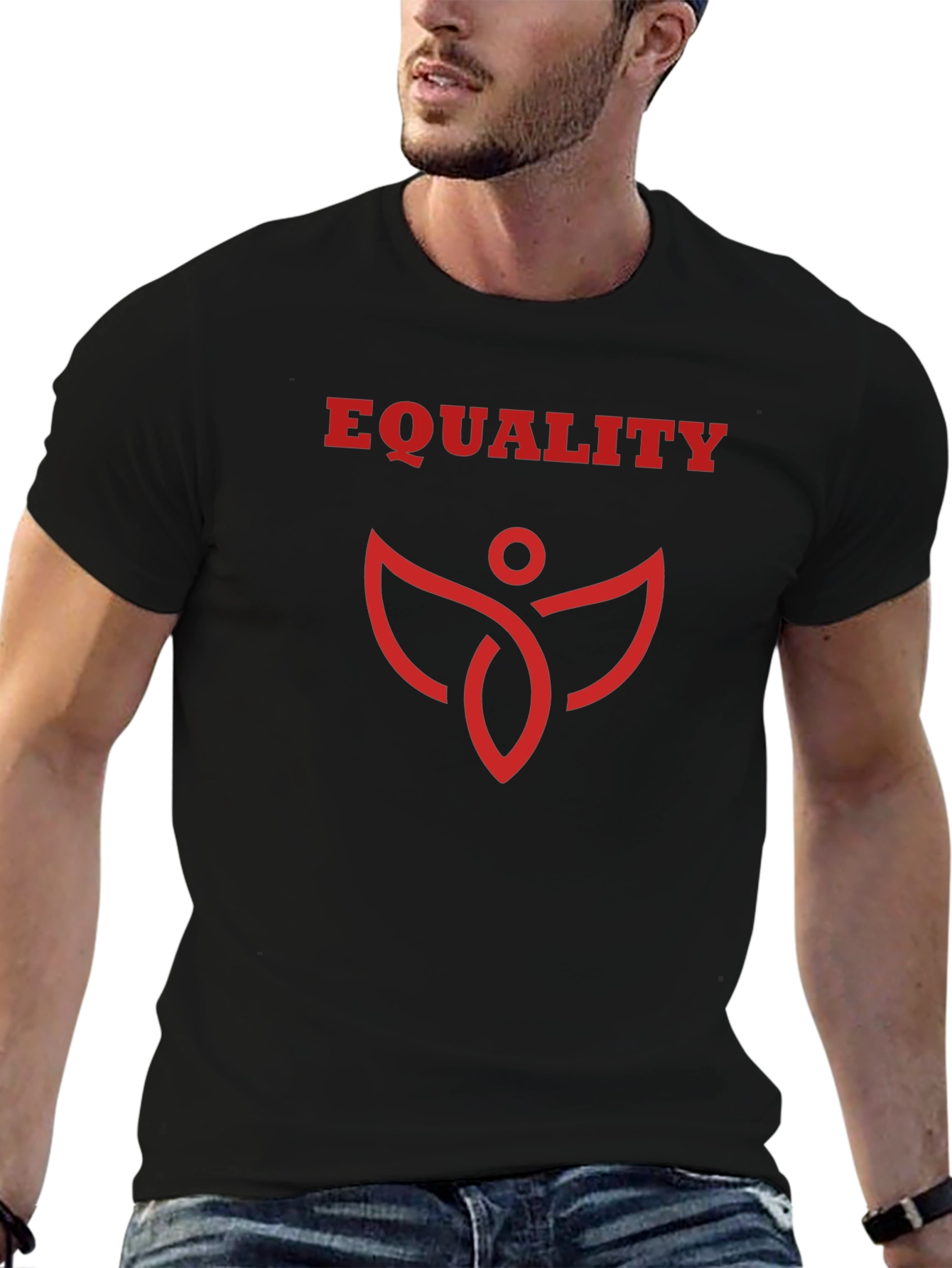 Equality Graphic Tee - Black Cotton Blend T-Shirt