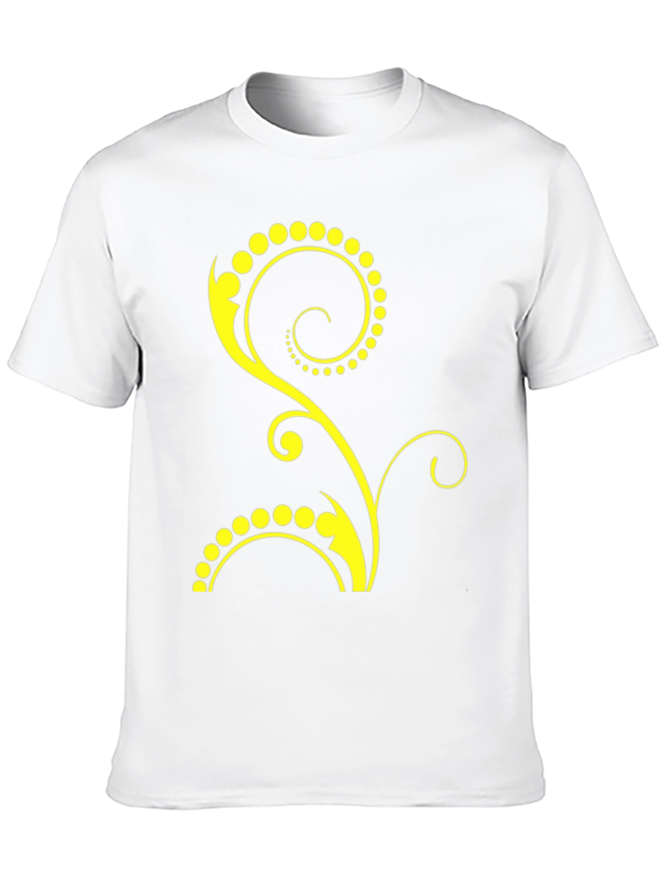 Stylish Black T-Shirt with Yellow Floral Design