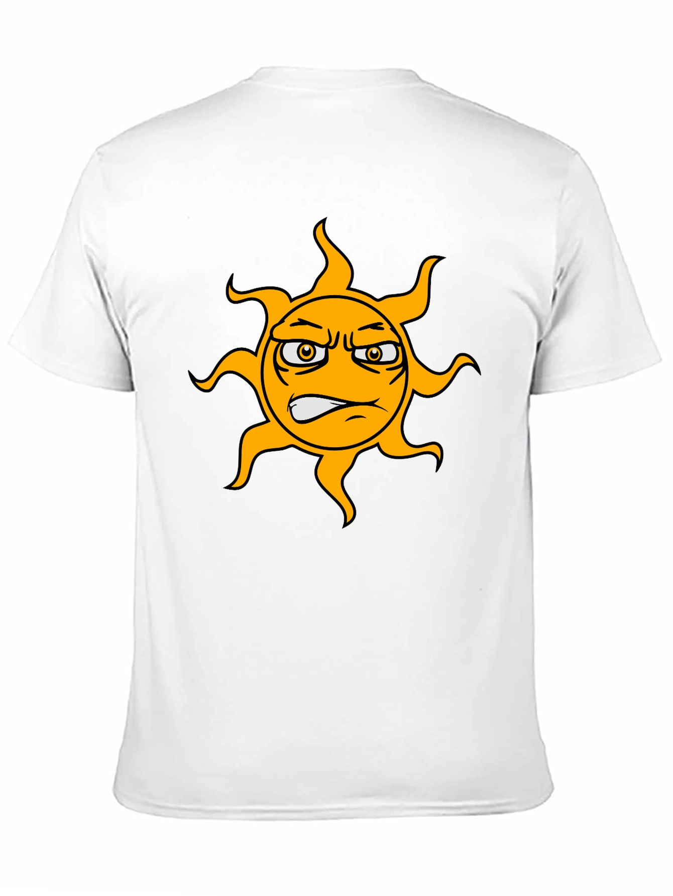 Grumpy Sun Graphic Tee - Black Cotton T-Shirt