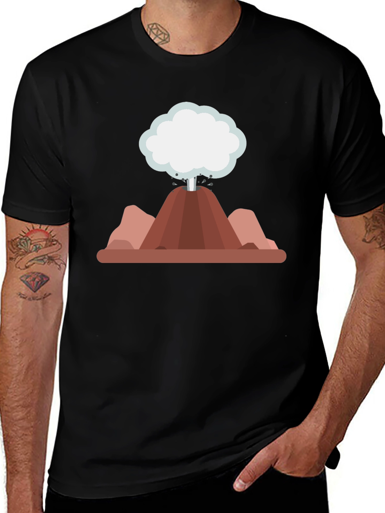 Volcano Graphic Black Tee