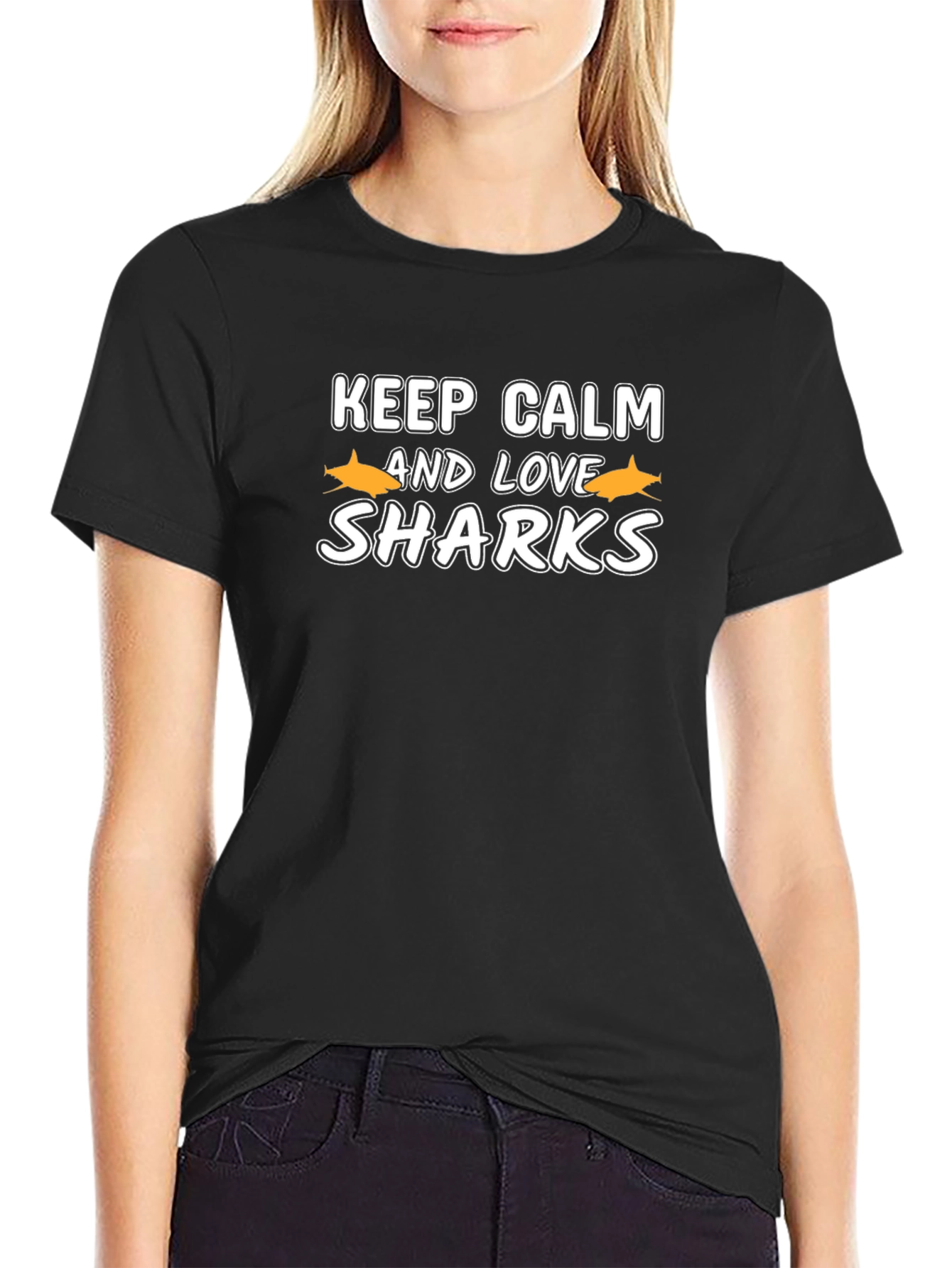 Keep Calm & Love Sharks Graphic T-Shirt
