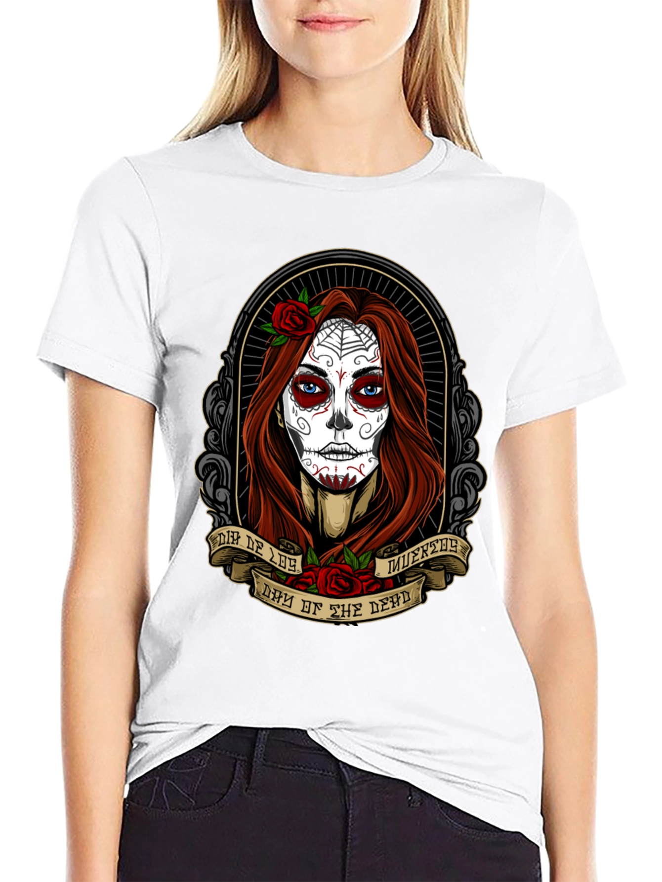 Day of the Dead T-Shirt - Sugar Skull Woman