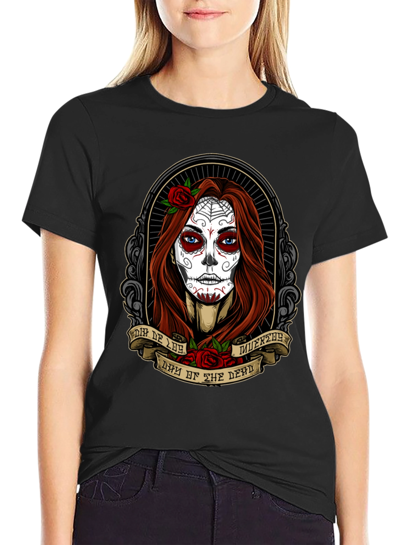 Day of the Dead T-Shirt - Sugar Skull Woman