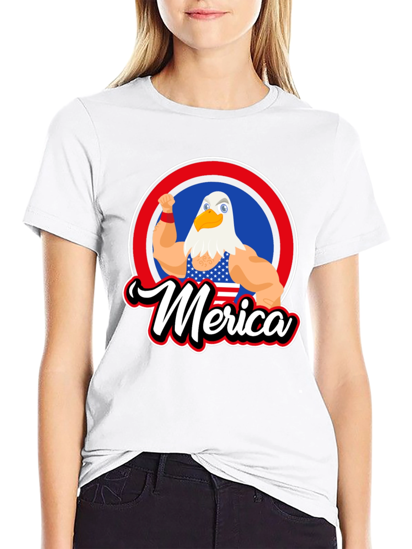 Patriotic Merica Eagle Graphic T-Shirt