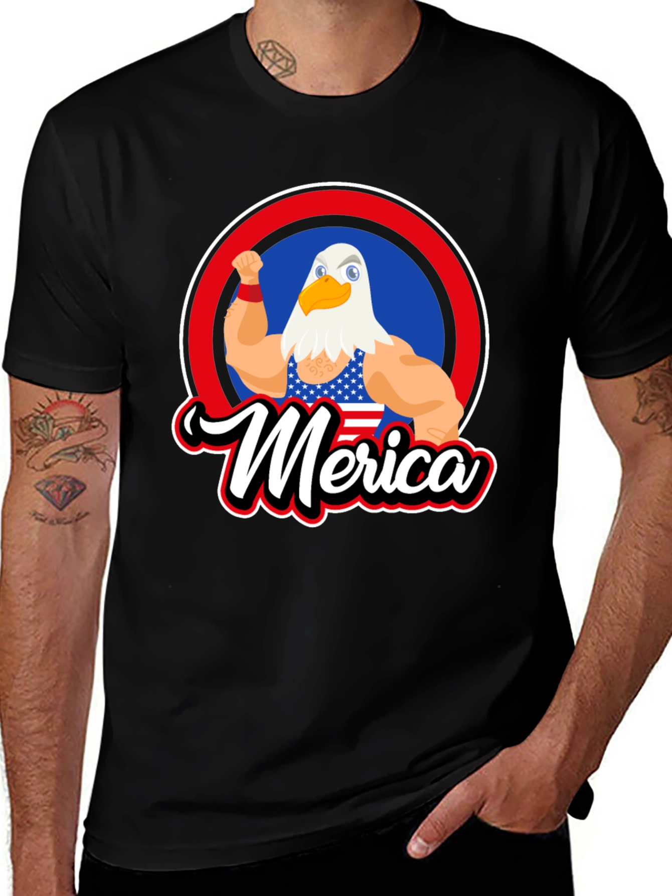 Patriotic Merica Eagle Graphic T-Shirt