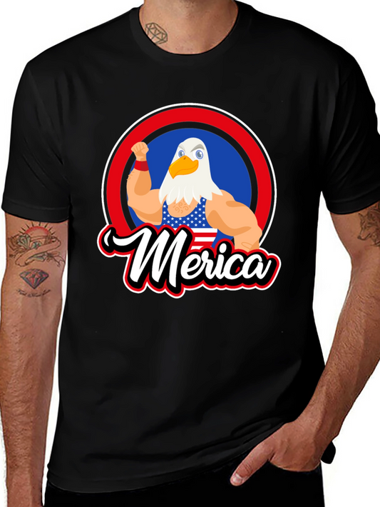 Patriotic Merica Eagle Graphic T-Shirt
