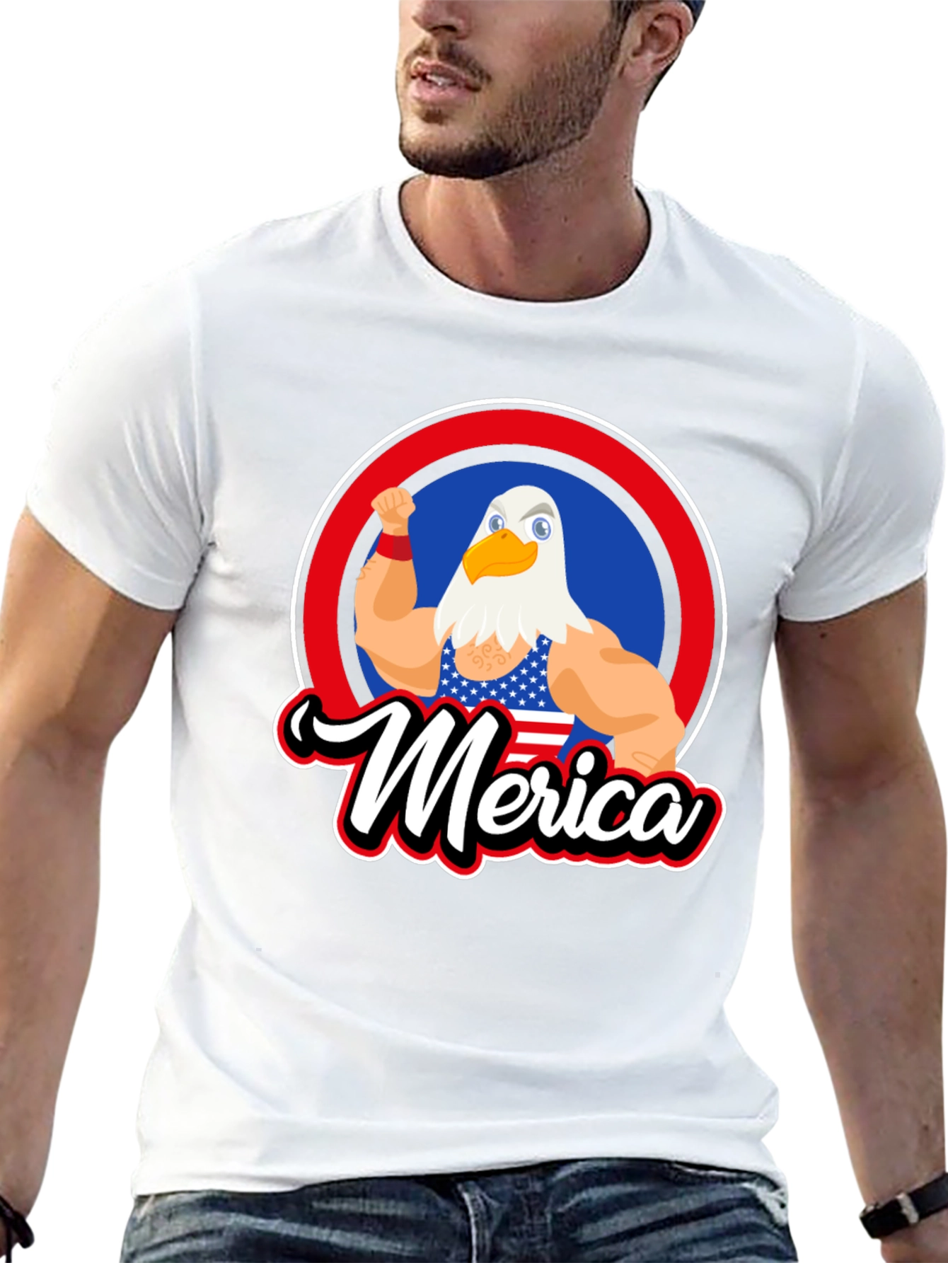 Patriotic Merica Eagle Graphic T-Shirt