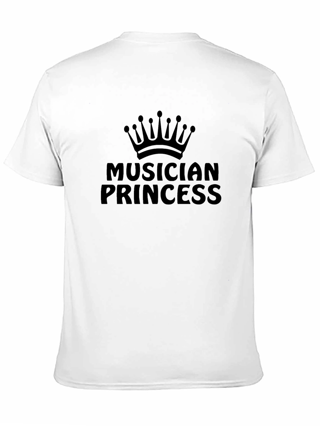 Musician Princess Graphic T-Shirt - Black Crew Neck Tee