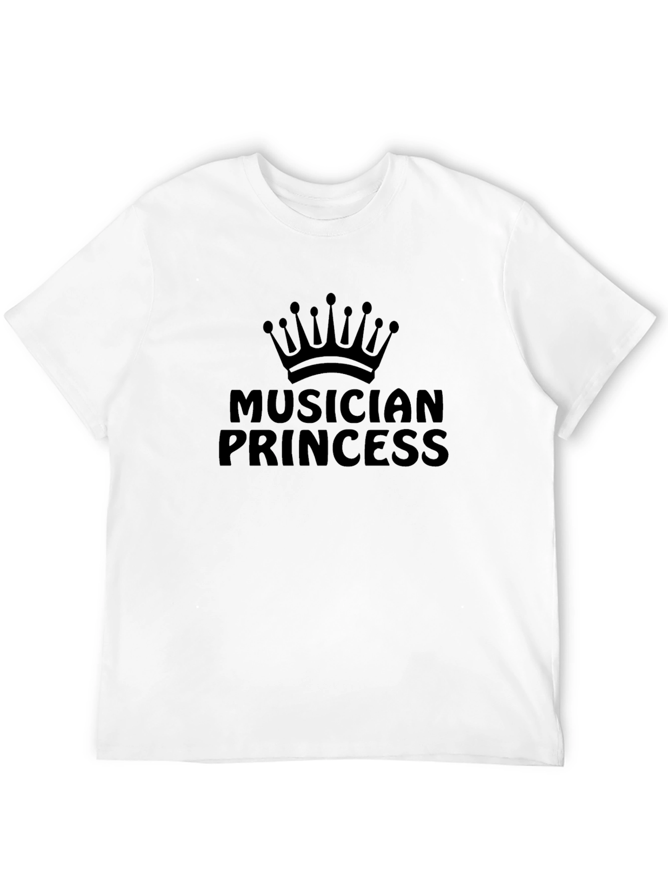 Musician Princess Graphic T-Shirt - Black Crew Neck Tee