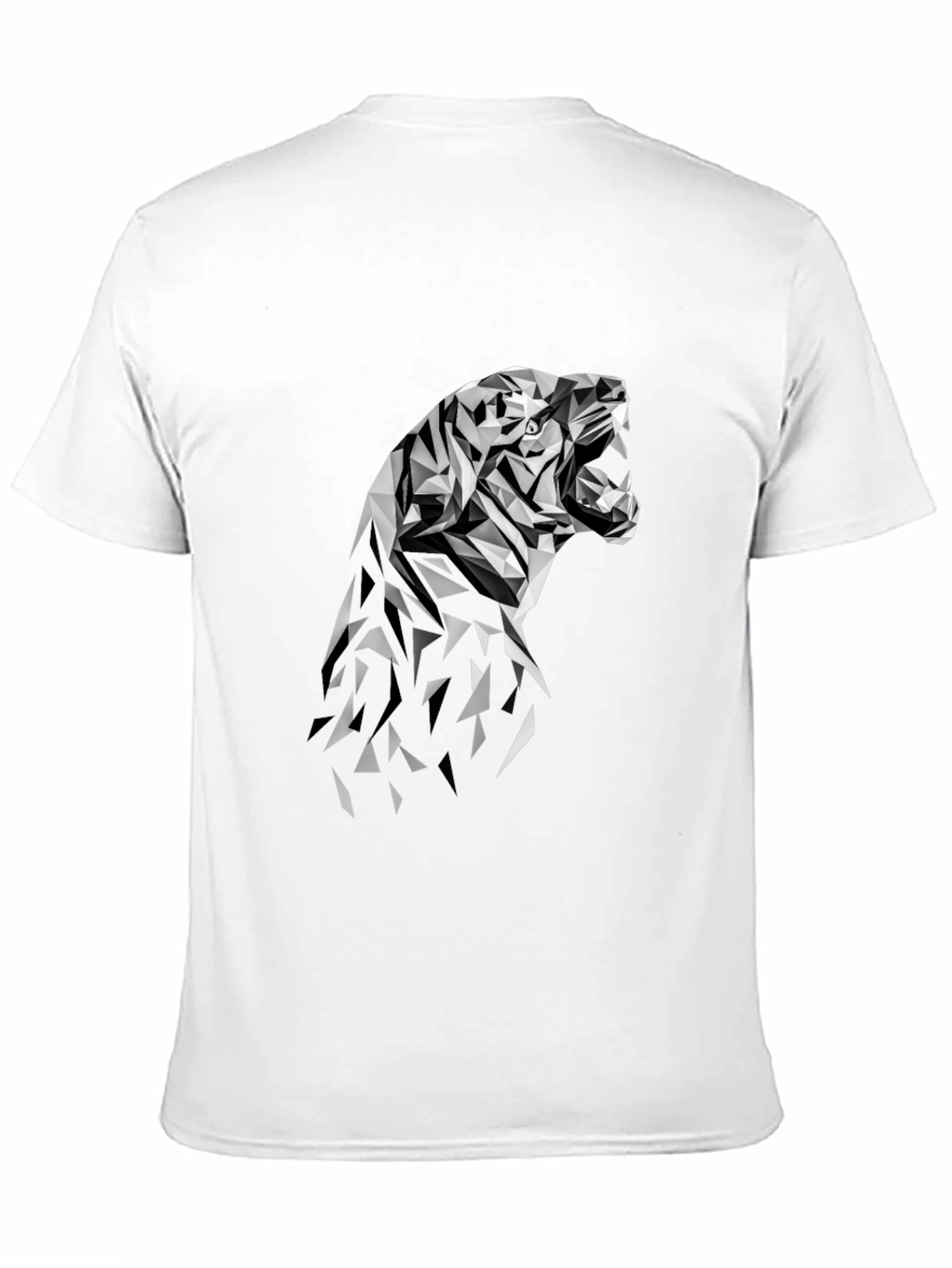 Geometric Tiger Graphic Tee - Modern Black T-Shirt
