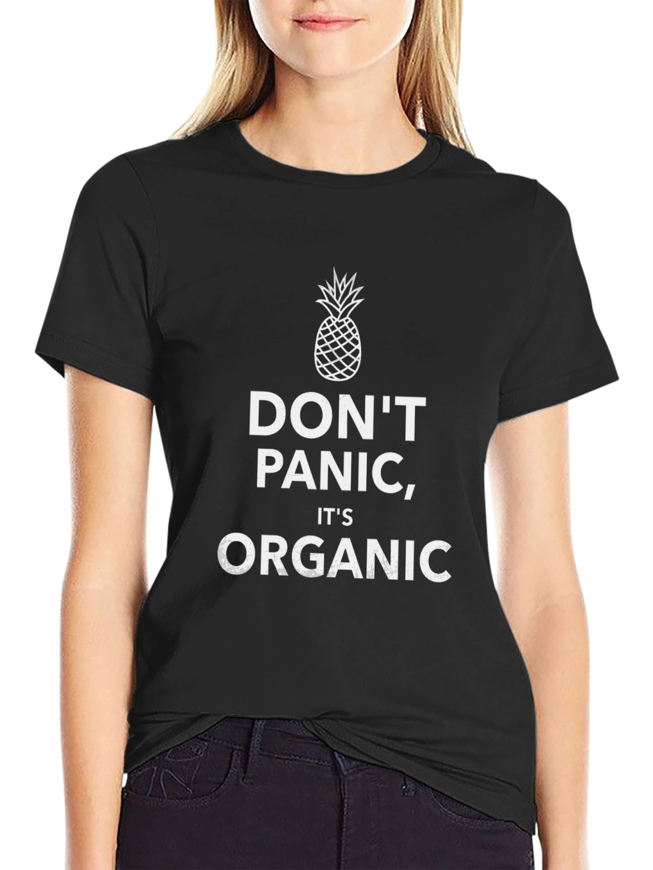 Dont Panic Organic Tee - Pineapple Graphic T-Shirt