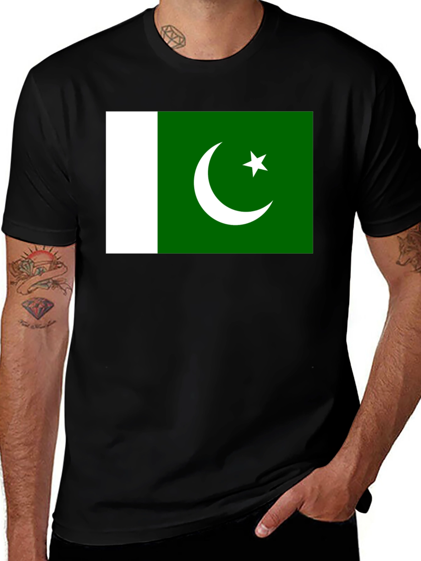 Pakistan Flag T-Shirt - Black Cotton Tee