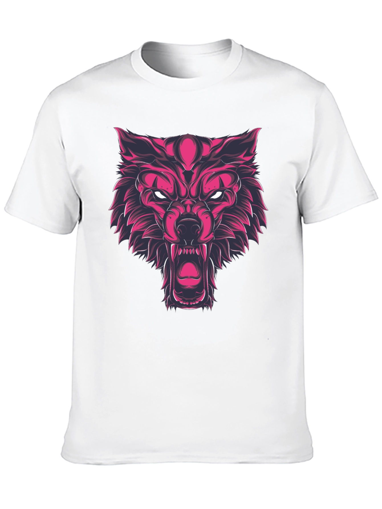 Fierce Wolf Graphic Print Black T-Shirt