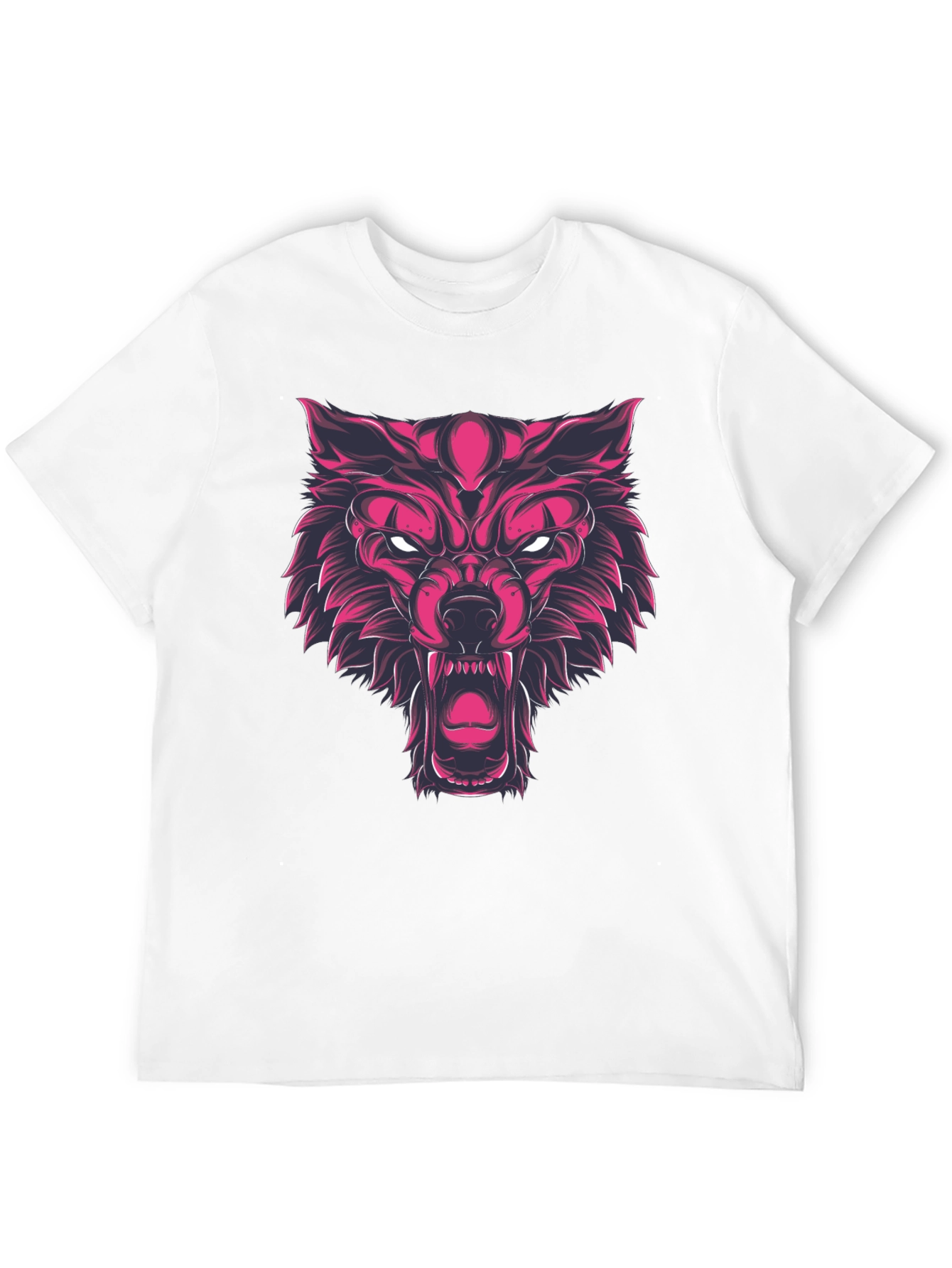 Fierce Wolf Graphic Print Black T-Shirt