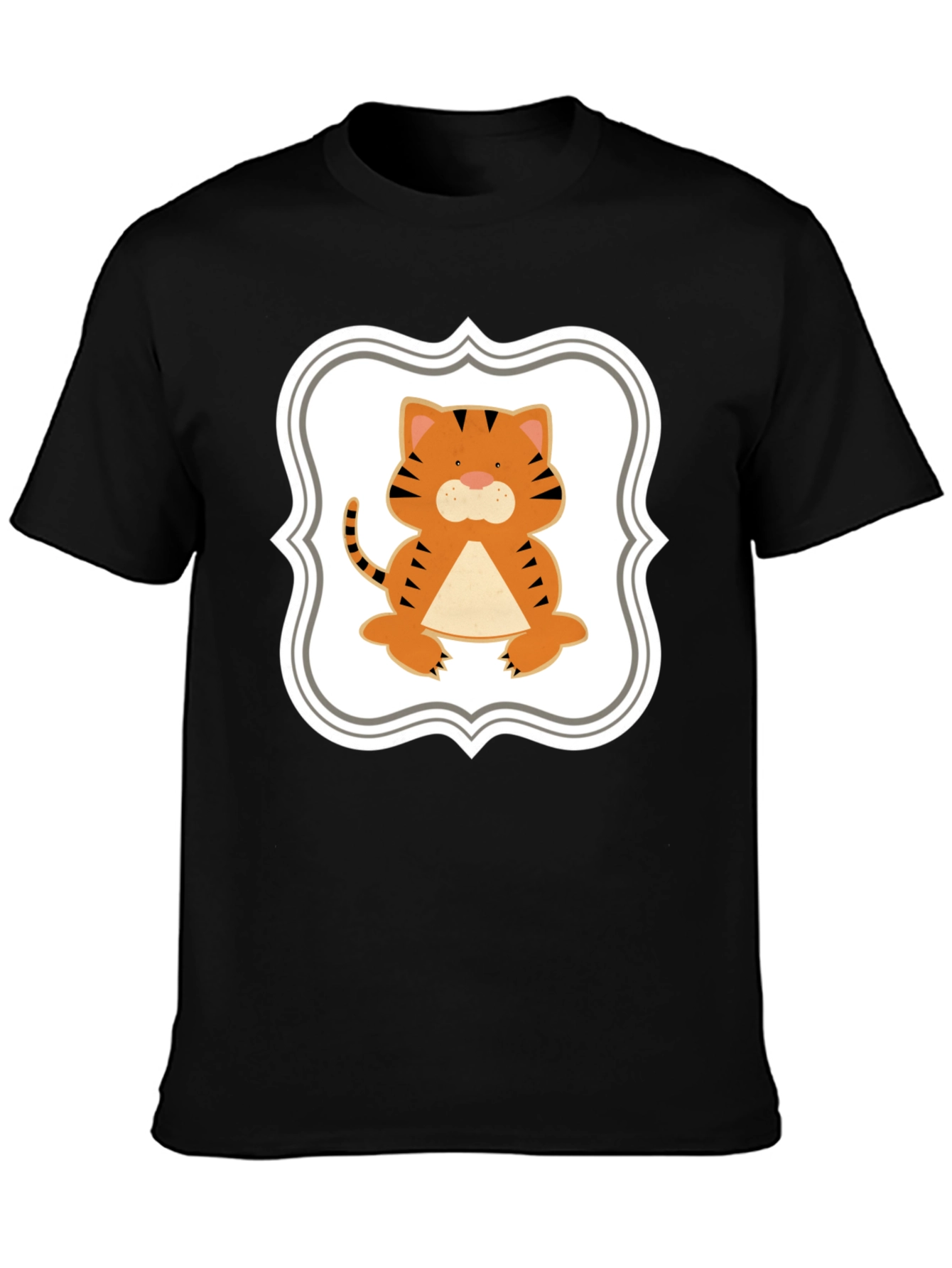 Cute Tiger Graphic Tee - Black Unisex Shirt