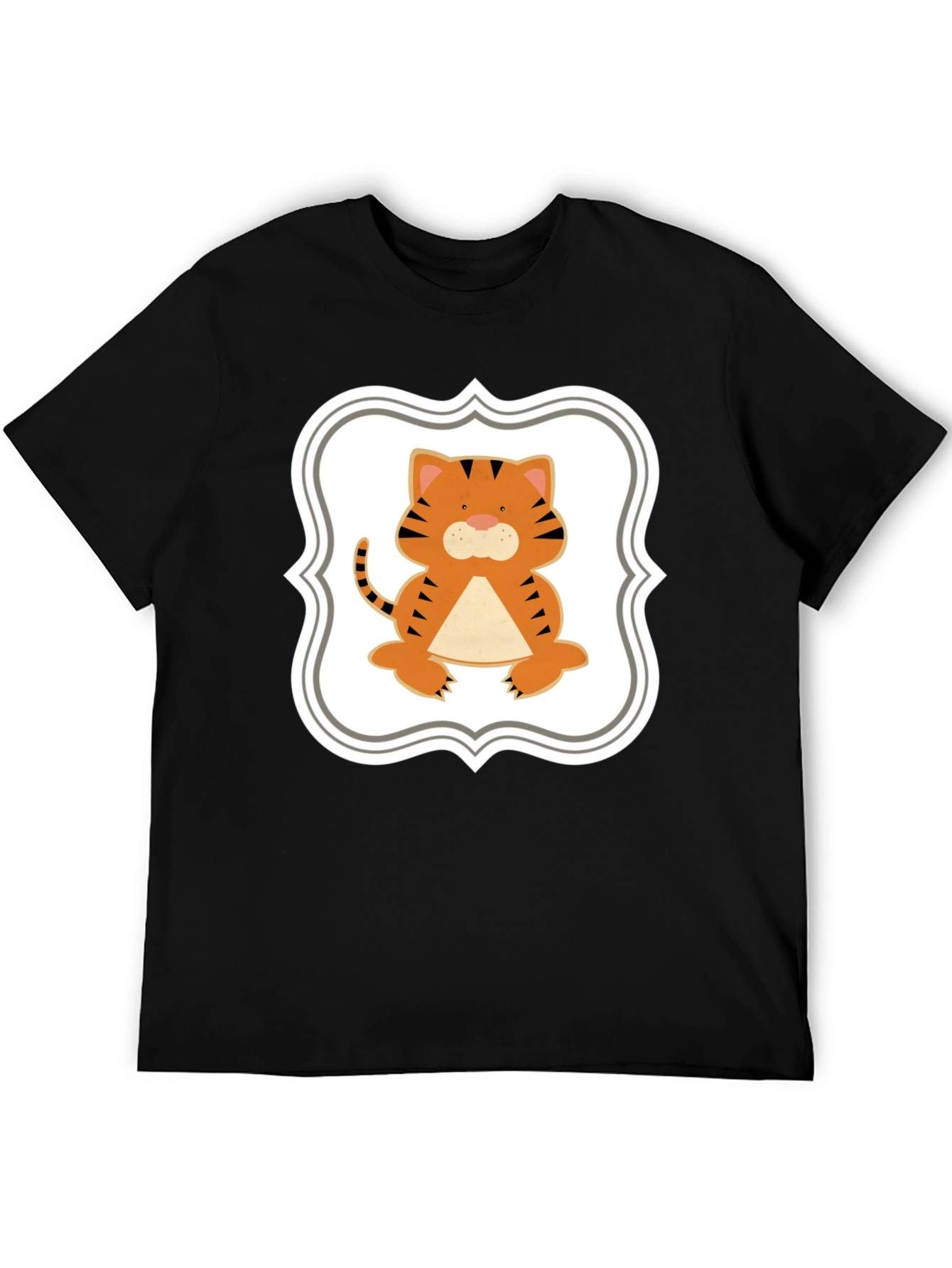 Cute Tiger Graphic Tee - Black Unisex Shirt